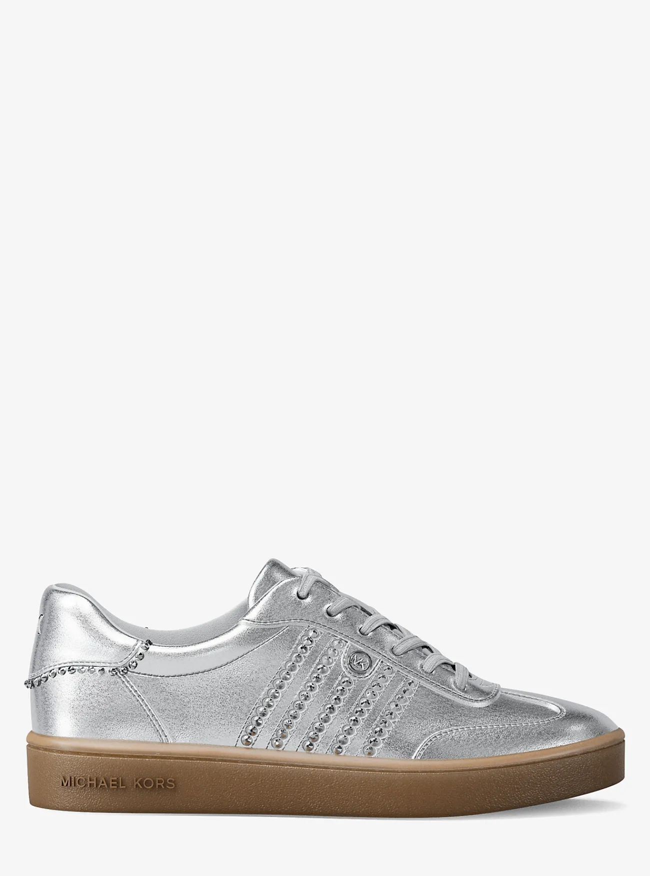 Michael Kors Sneaker Scotty van metallic leer met versiering ZILVER Fashion