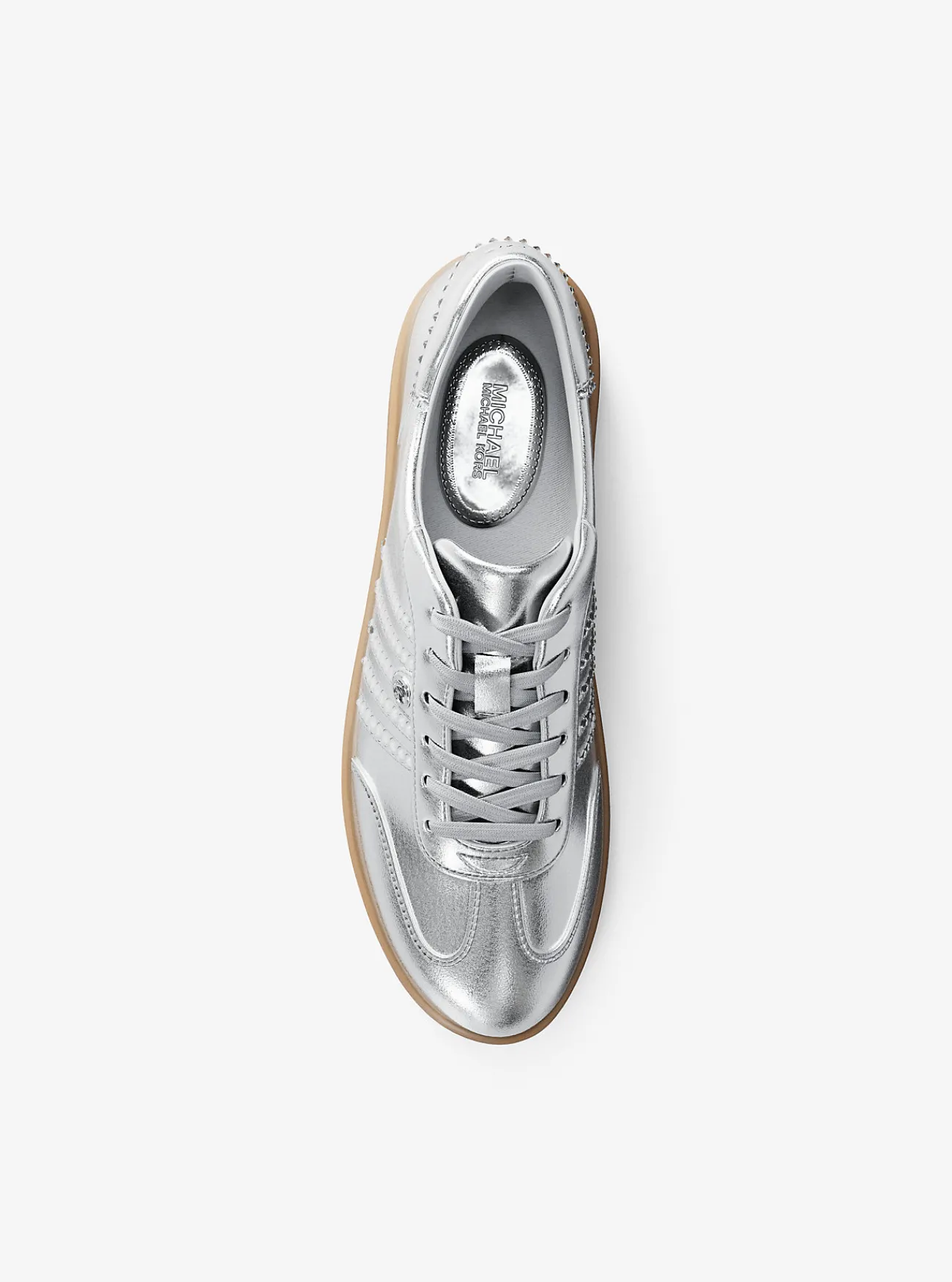 Michael Kors Sneaker Scotty van metallic leer met versiering ZILVER Fashion