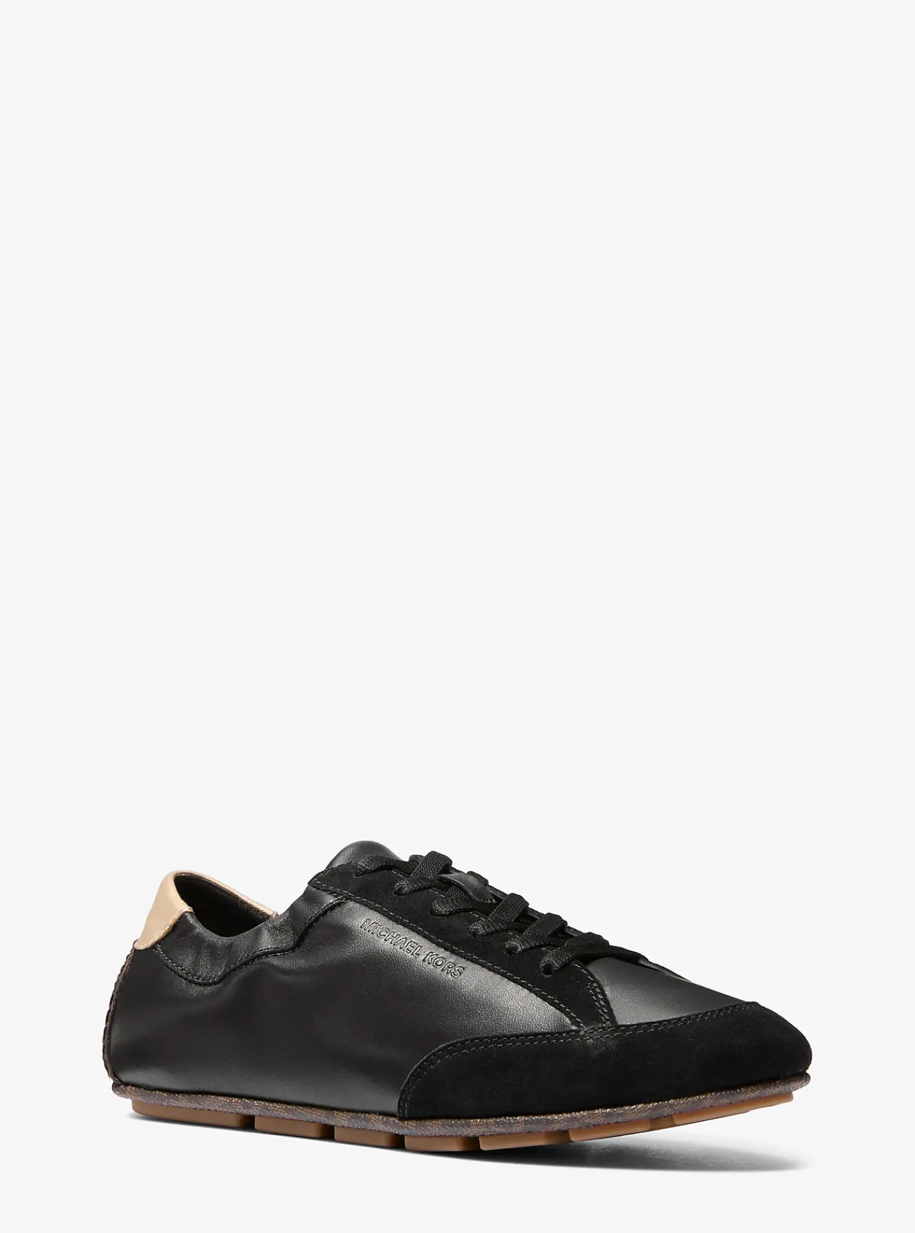 Michael Kors Sneaker Susie van leer en su&egrave;de BRUINMULTI New