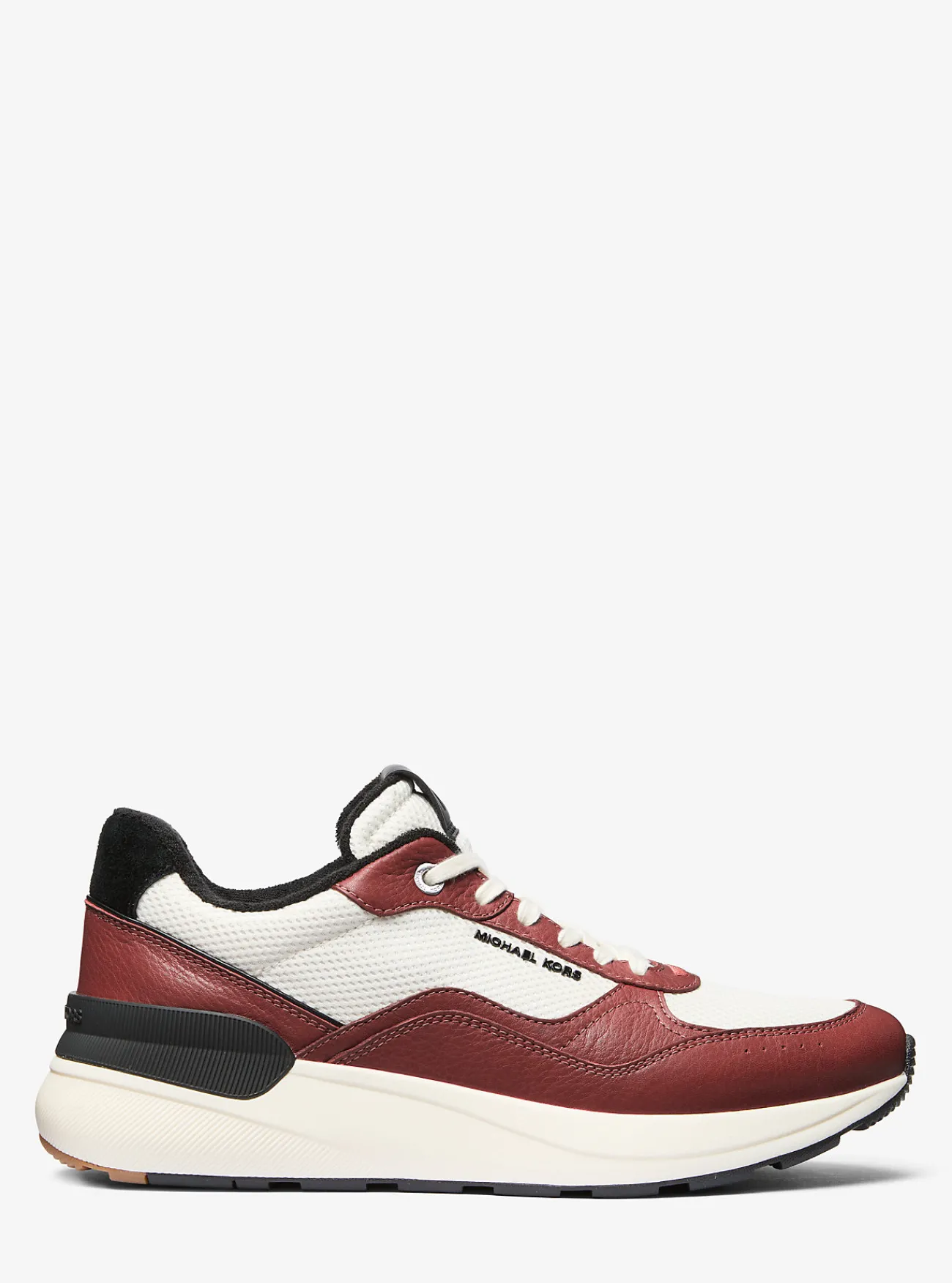 Michael Kors Sneaker Trevor van leer en stretchbreisel DONKERBRANDYMULTI Outlet