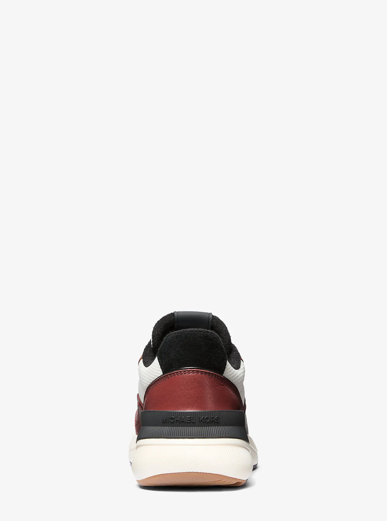 Michael Kors Sneaker Trevor van leer en stretchbreisel DONKERBRANDYMULTI Outlet