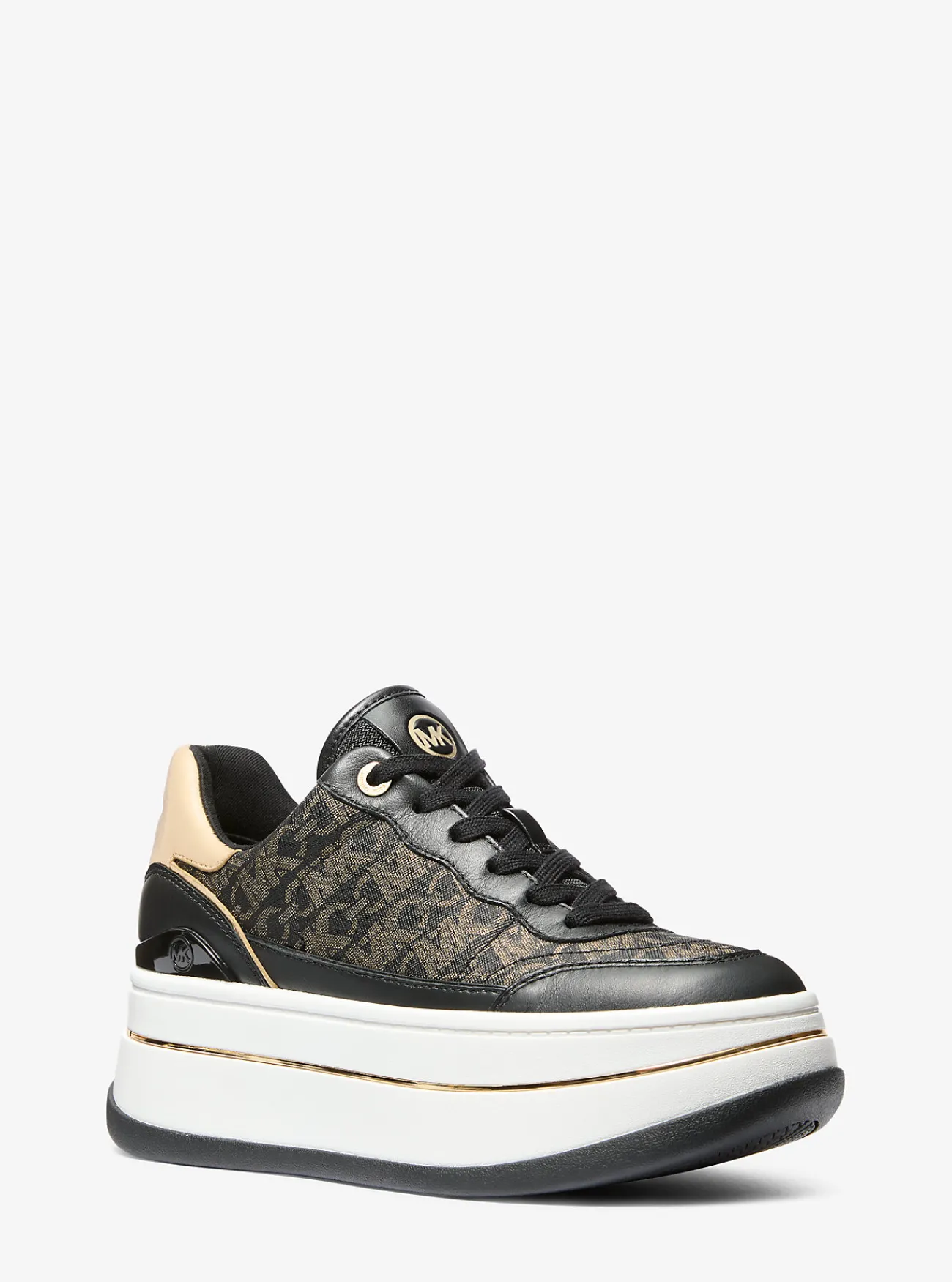 Michael Kors Sneaker van leer met metallic Empire-monogram Best