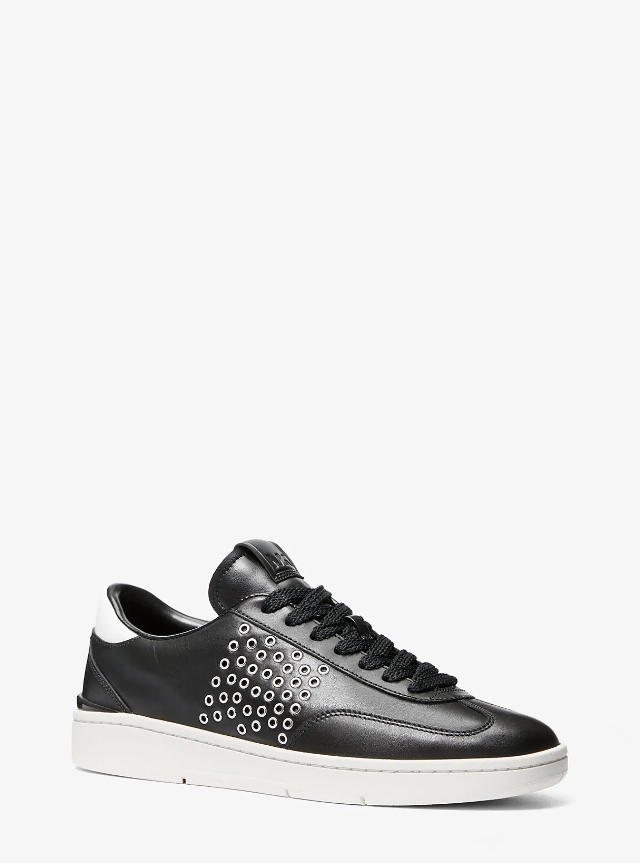Michael Kors Sneaker Wilton van leer met oogjes ZWART Online