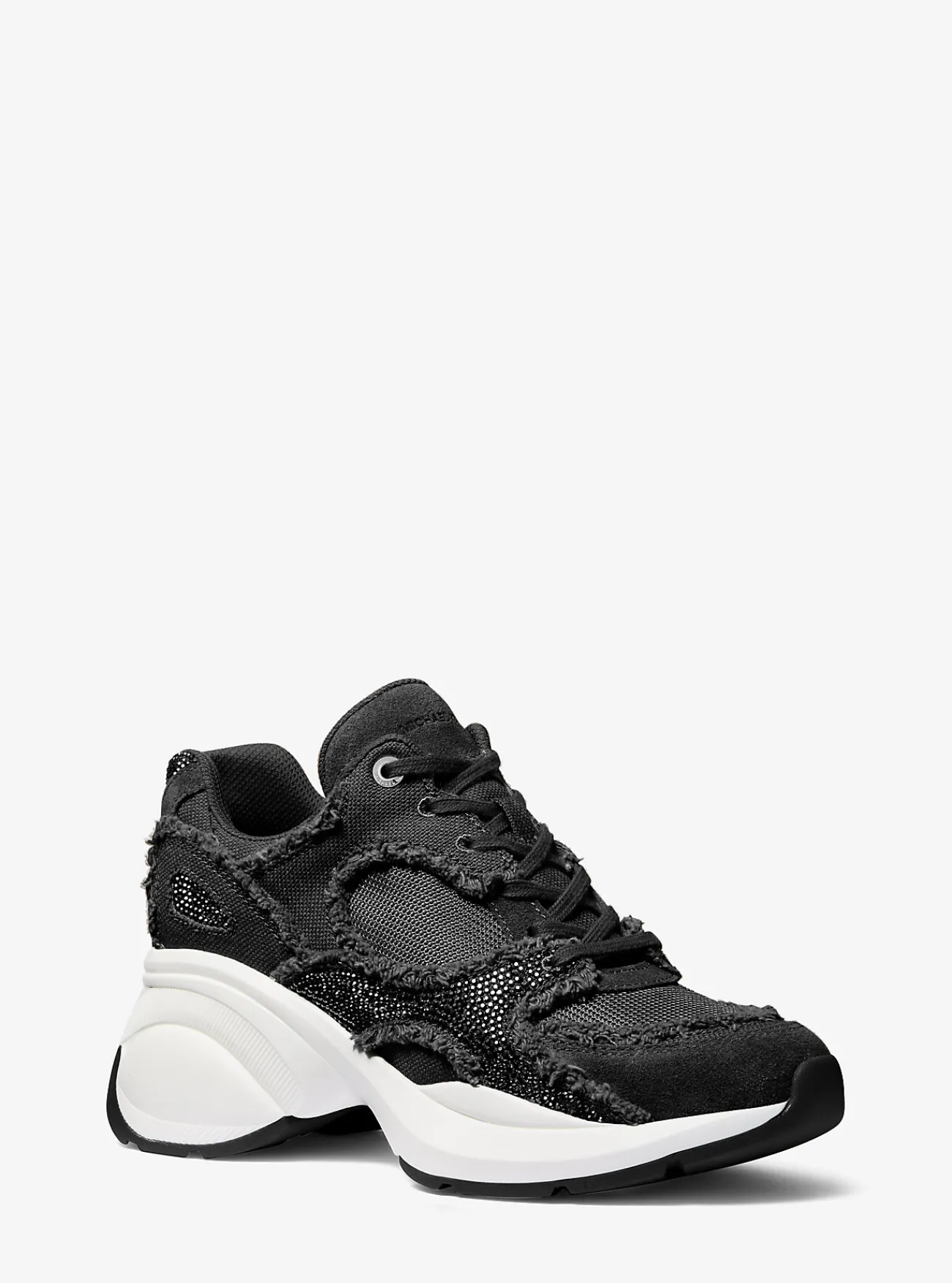 Michael Kors Sneaker Zuma van gemengd materiaal met versiering en rafels ZWART Hot