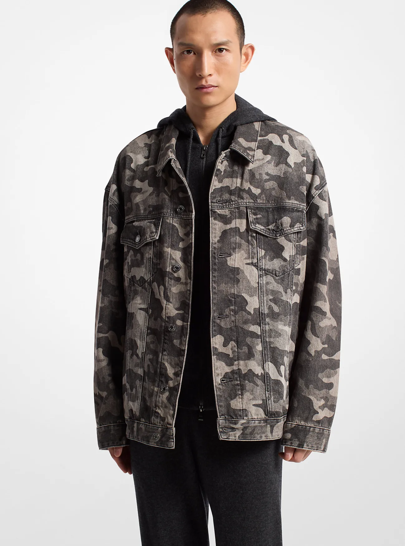 Michael Kors Spijkerjack met camouflageprint HOUTSKOOLMETWASSING Clearance