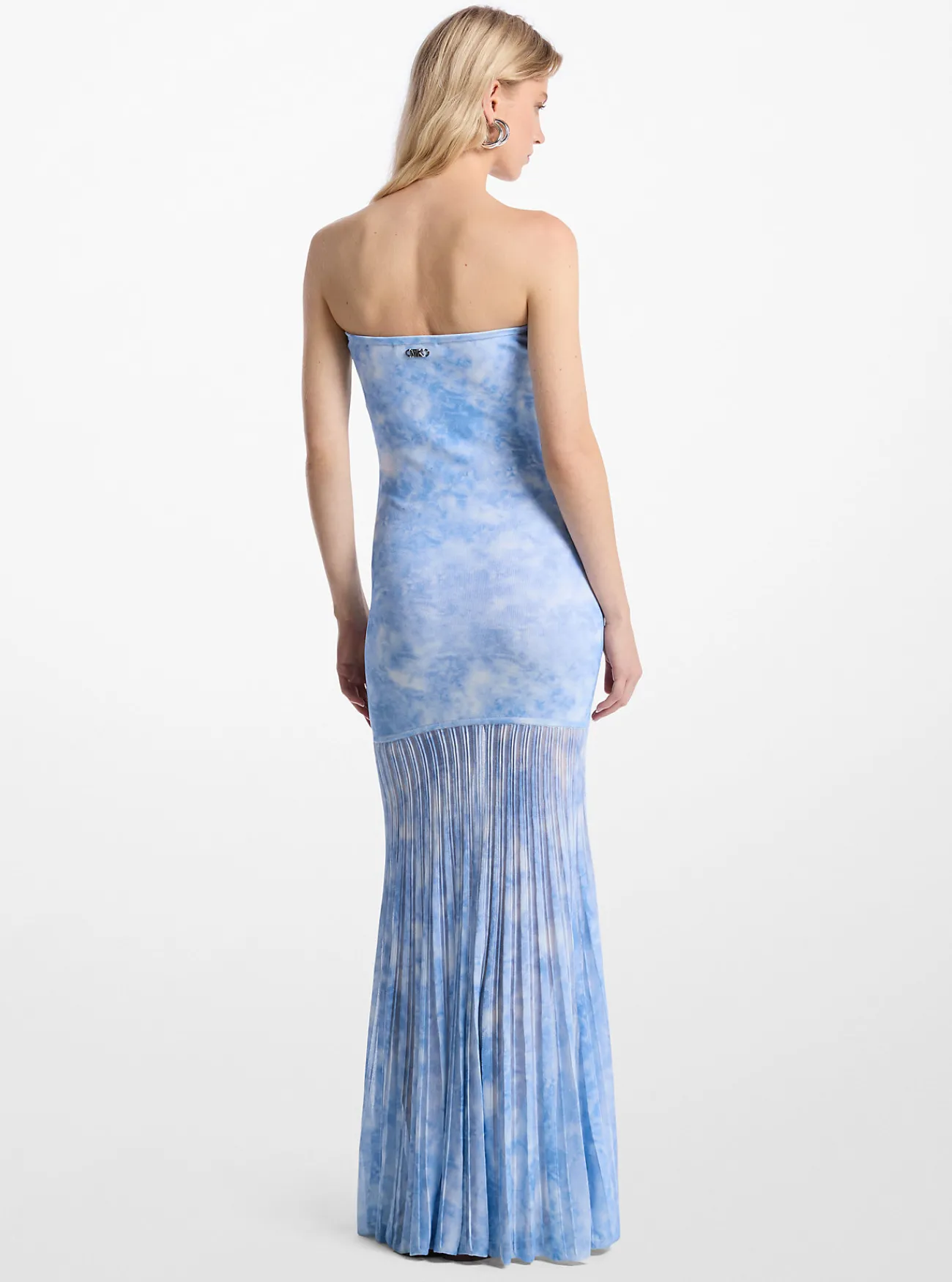 Michael Kors Strapless jurk van transparant stretchbreisel met tie-dye CHAMBRAY Discount