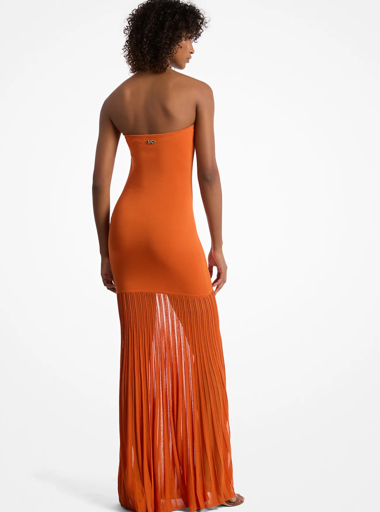 Michael Kors Strapless jurk van transparant stretchbreisel ORANJE Clearance