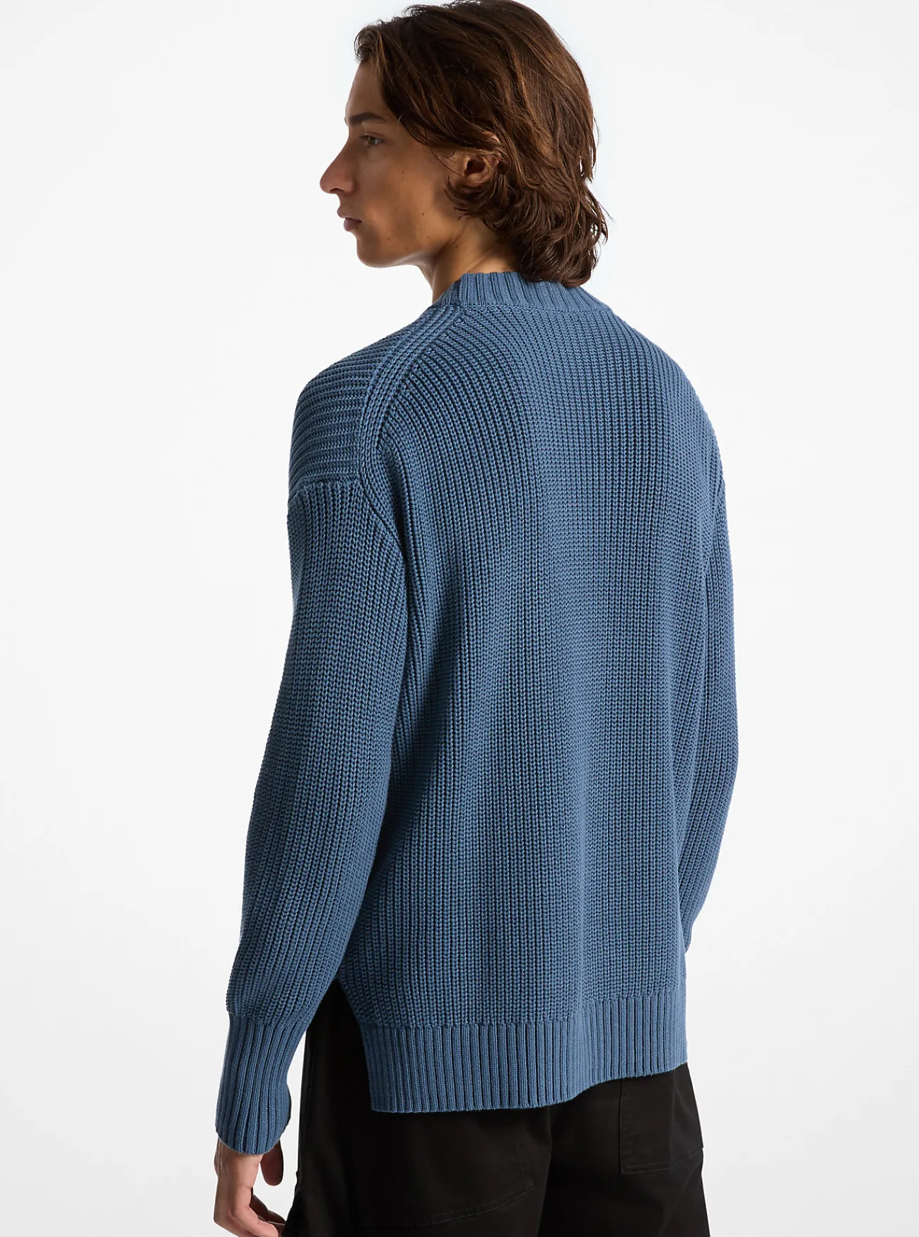 Michael Kors Sweater van geribd katoen DONKERCHAMBRAY Sale