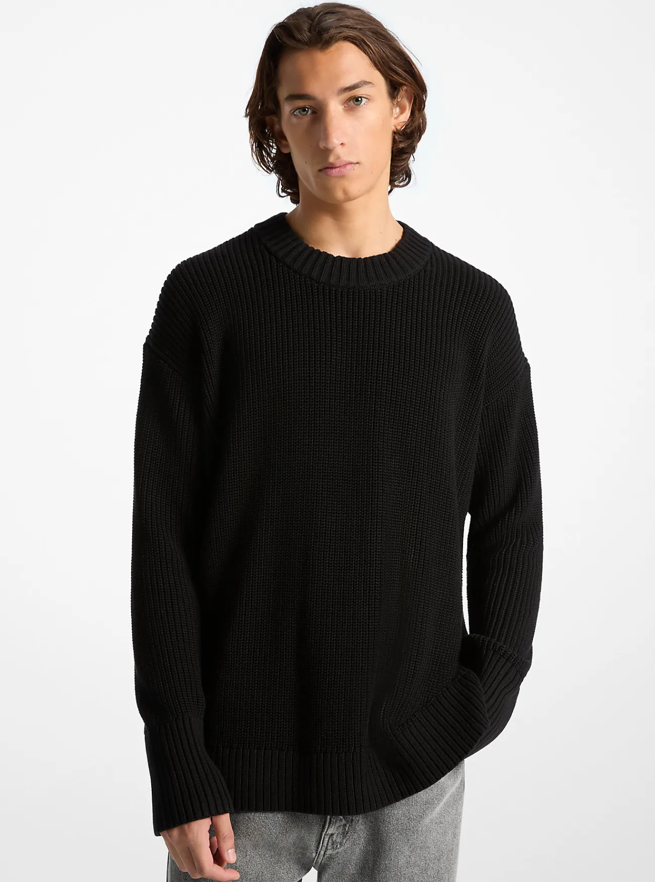 Michael Kors Sweater van geribd katoen ZWART New