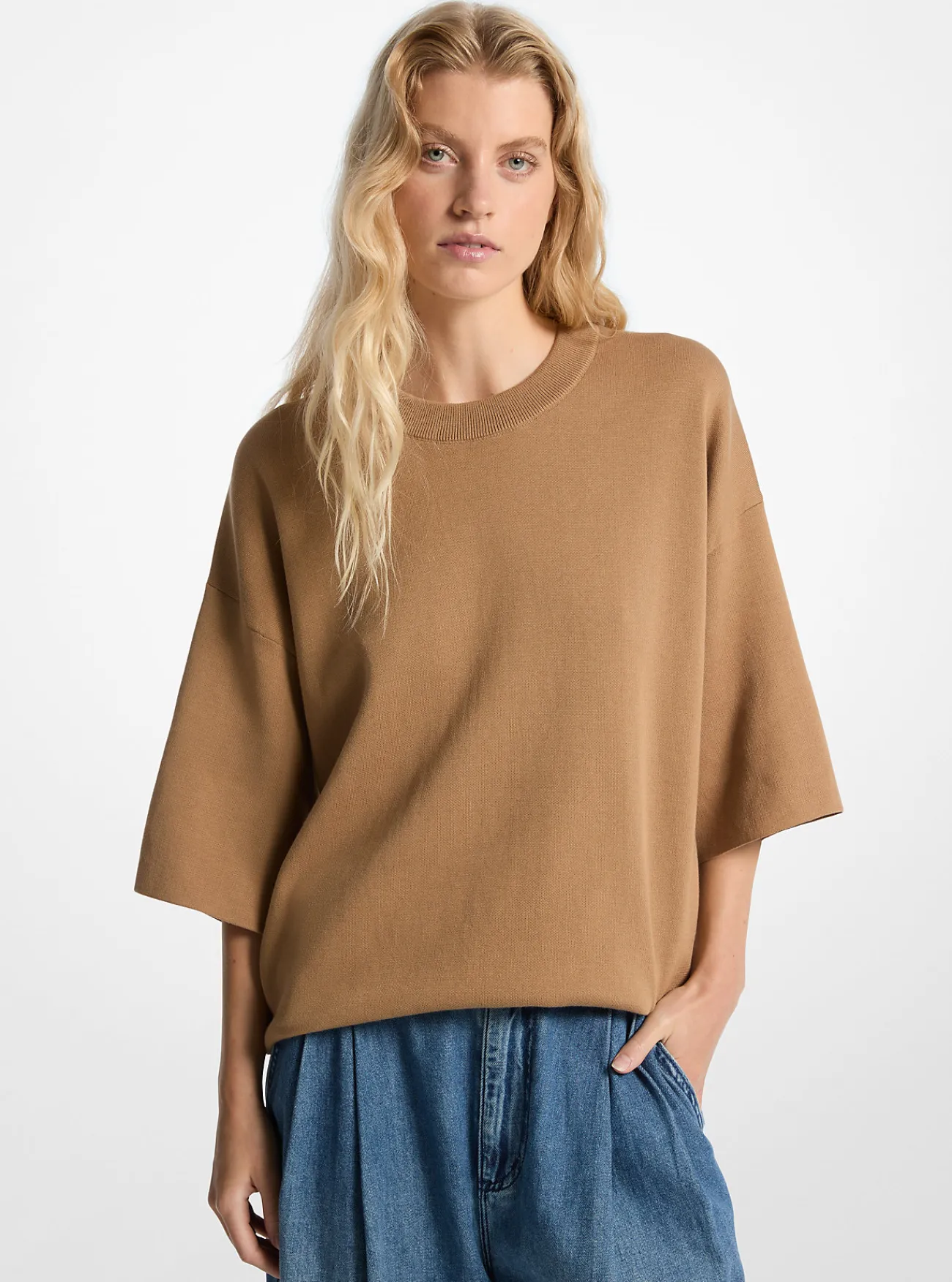 Michael Kors Sweater van katoen met korte mouwen CAF&Eacute; Sale