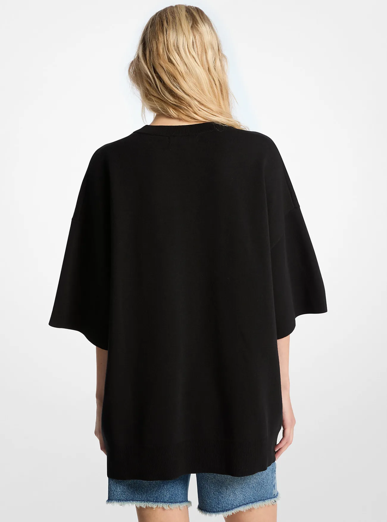 Michael Kors Sweater van katoen met korte mouwen ZWART Sale