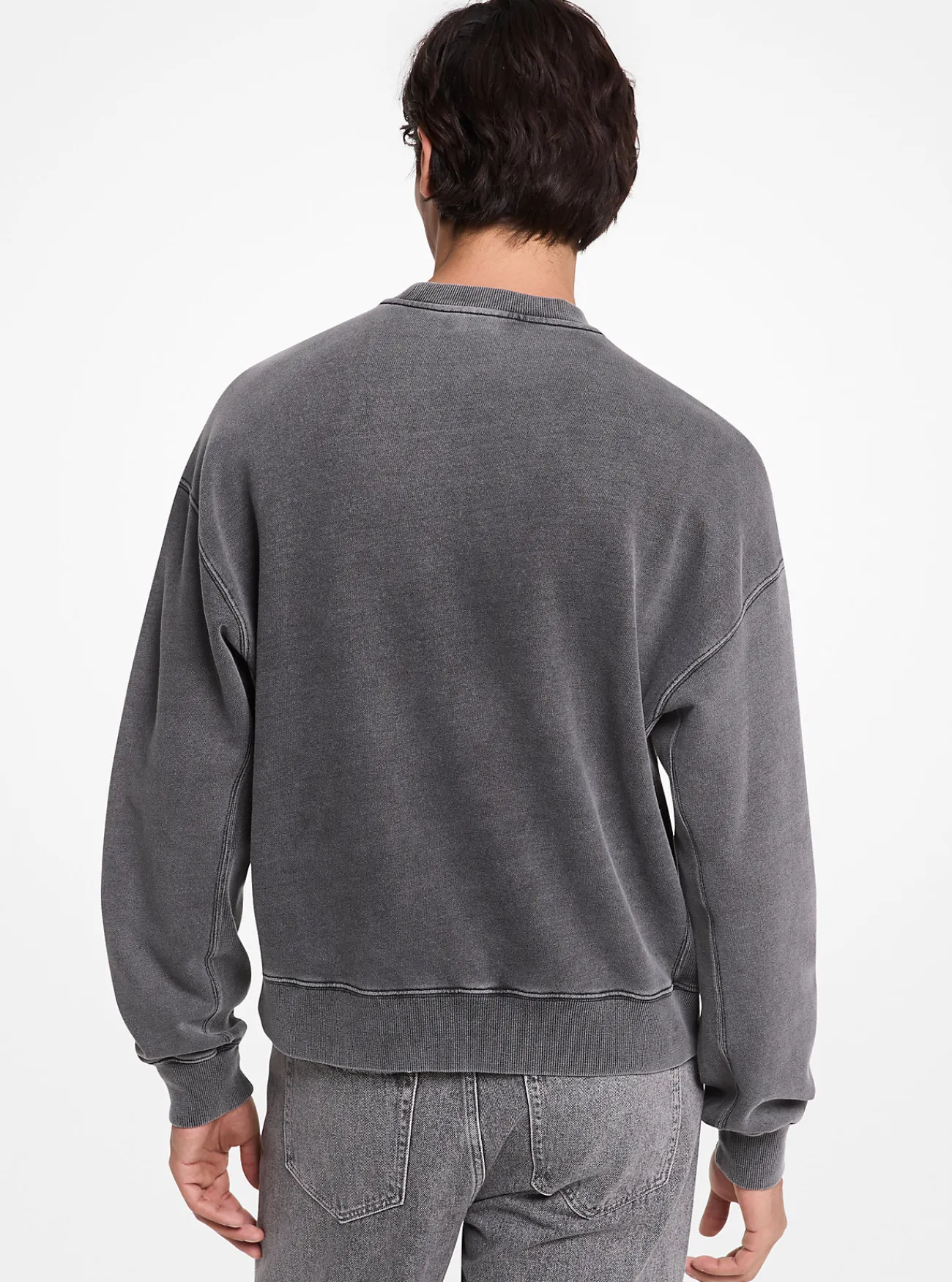 Michael Kors Sweater van katoen met ronde hals ZWART Outlet