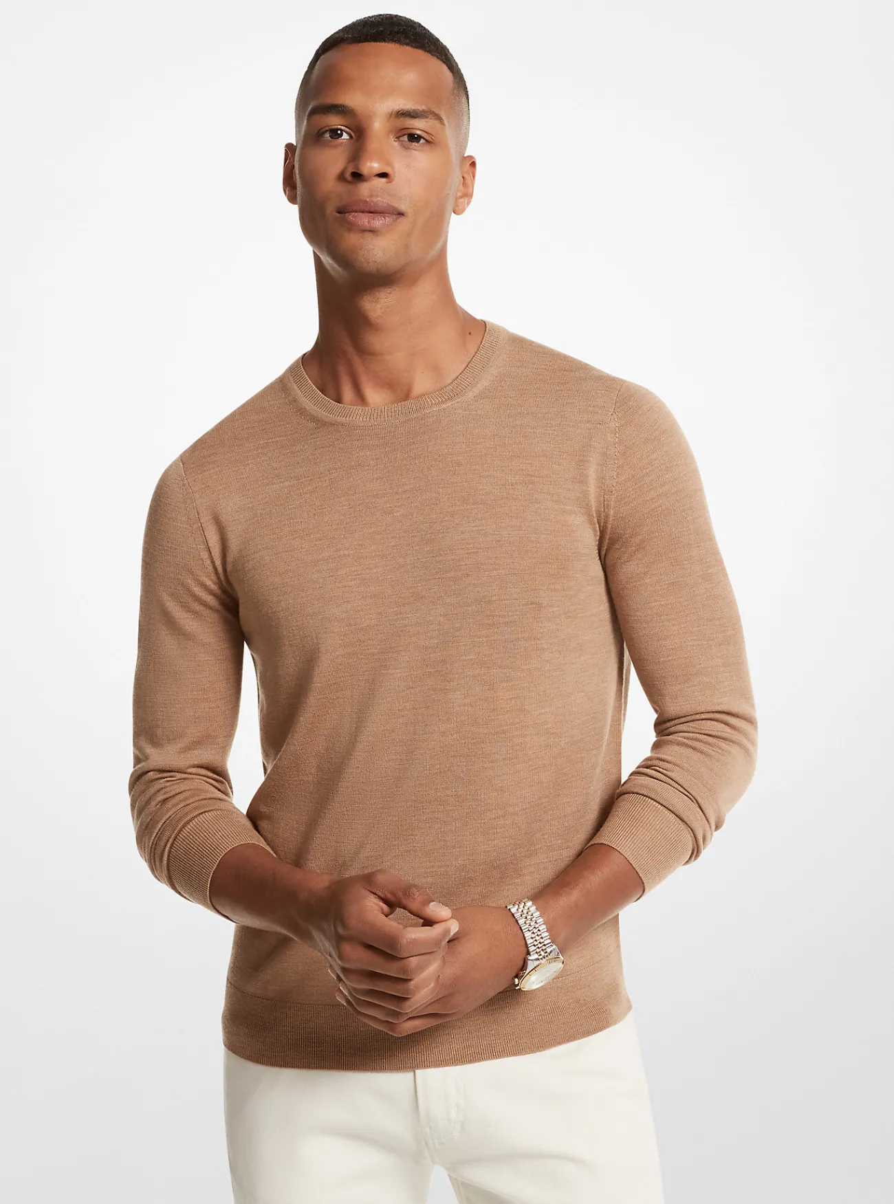 Michael Kors Sweater van merinowol DONKERCAMELMELANGE Best