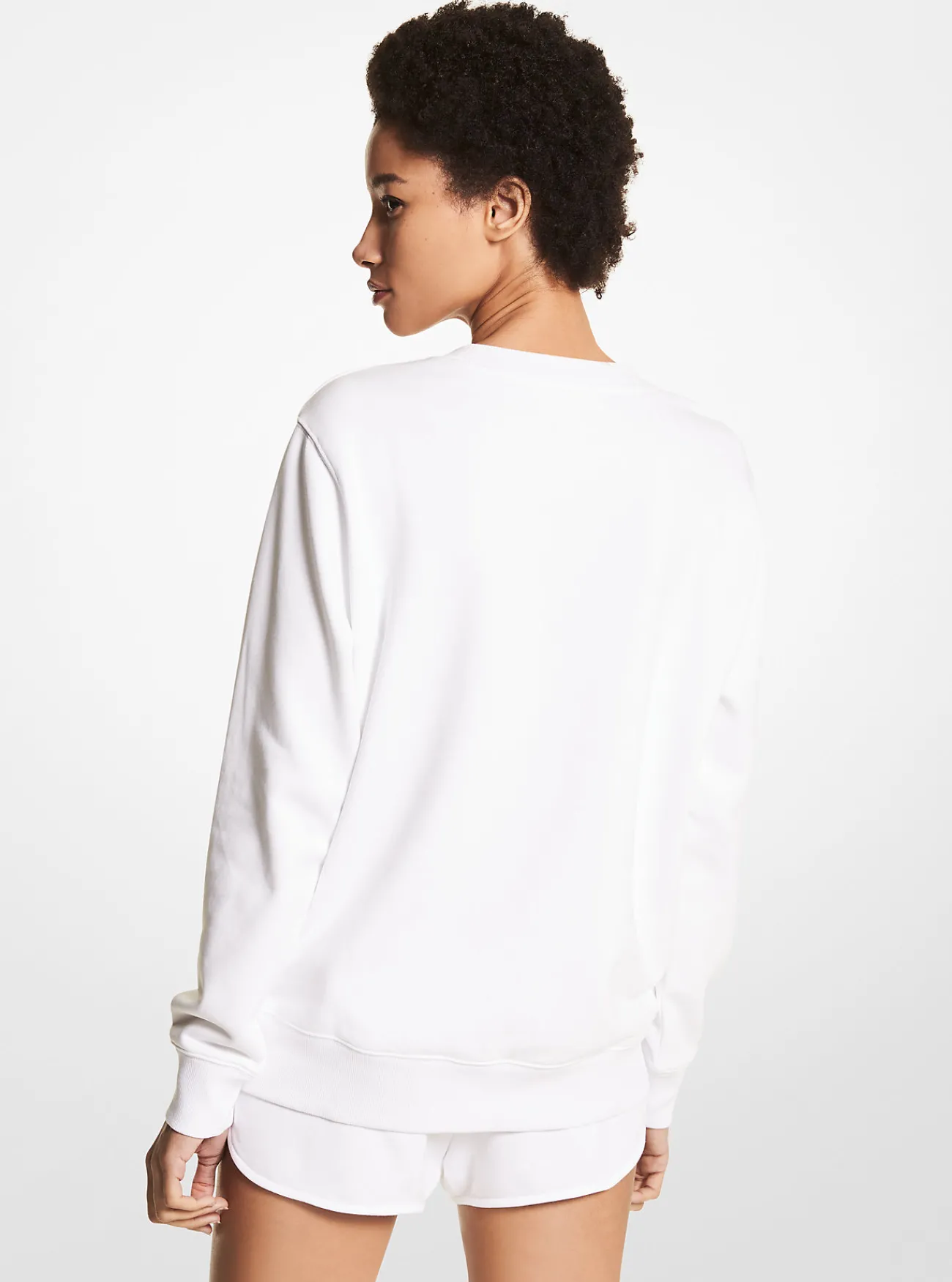 Michael Kors Sweatshirt PRIDE van badstof van biologisch katoen met versiersel WIT Discount