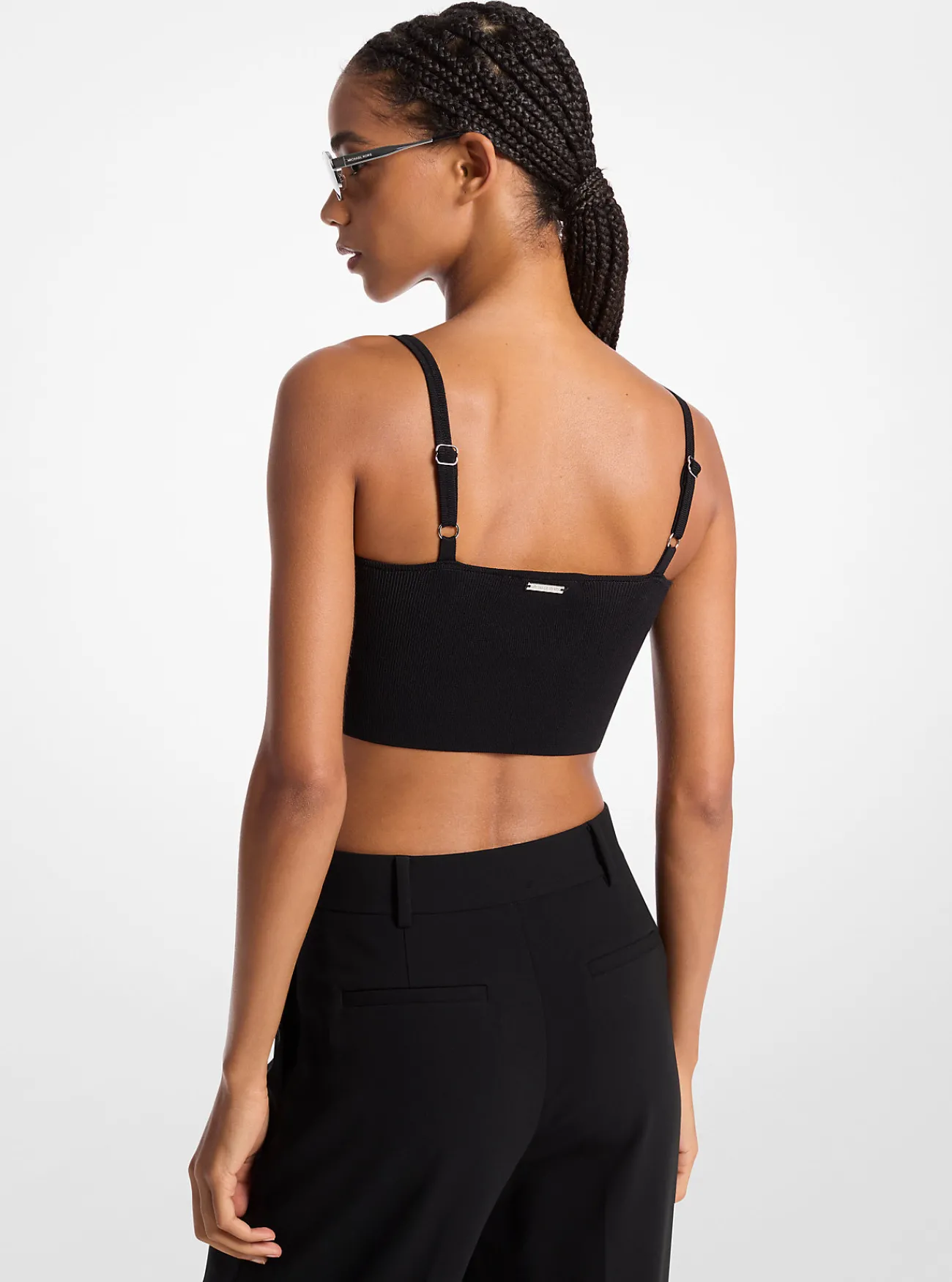 Michael Kors Tanktop van stretchwol met korte pasvorm ZWART New