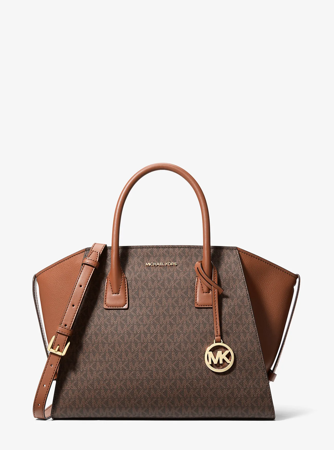 Michael Kors Tas Avril met kenmerkend logo, groot BRUIN Outlet