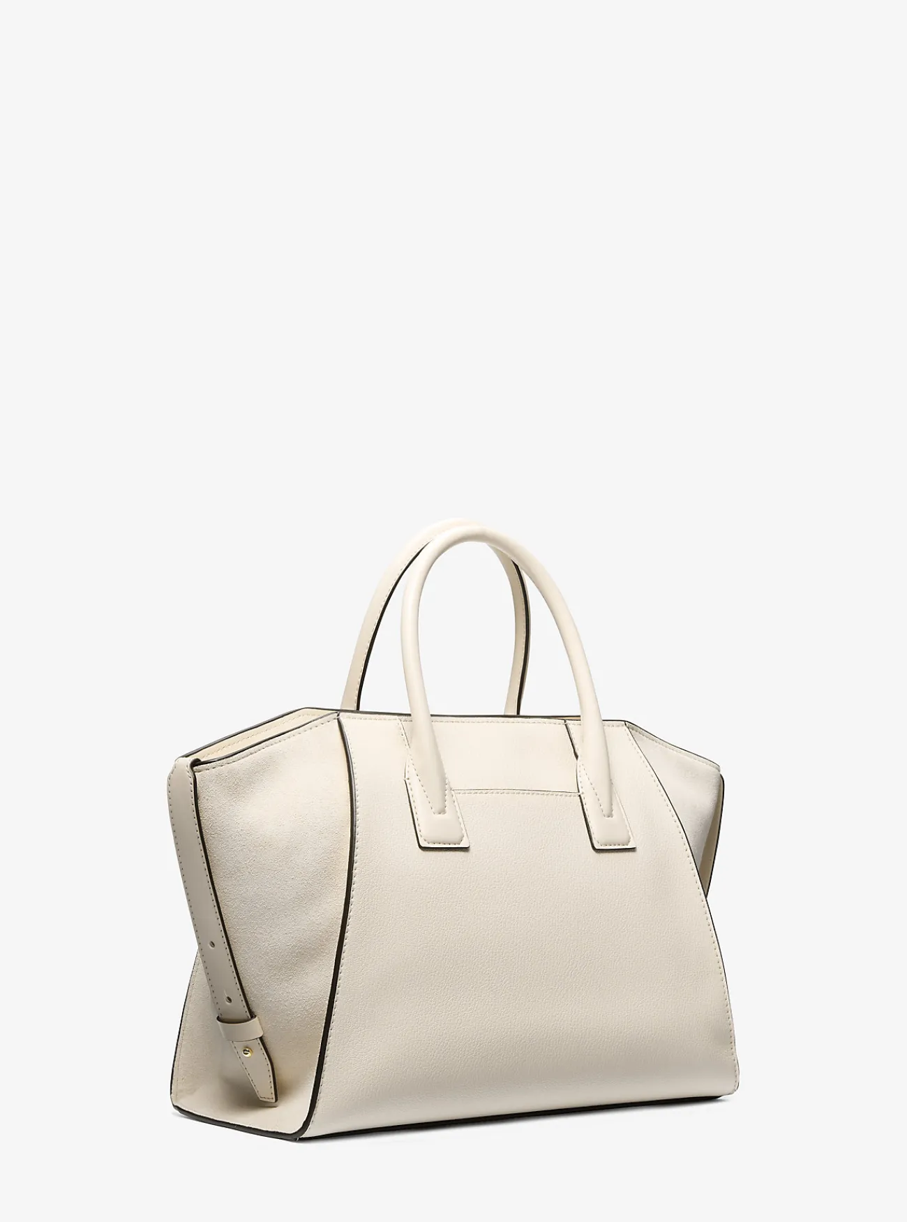 Michael Kors Tas Avril van leer en suède, groot LICHTCRÈME New
