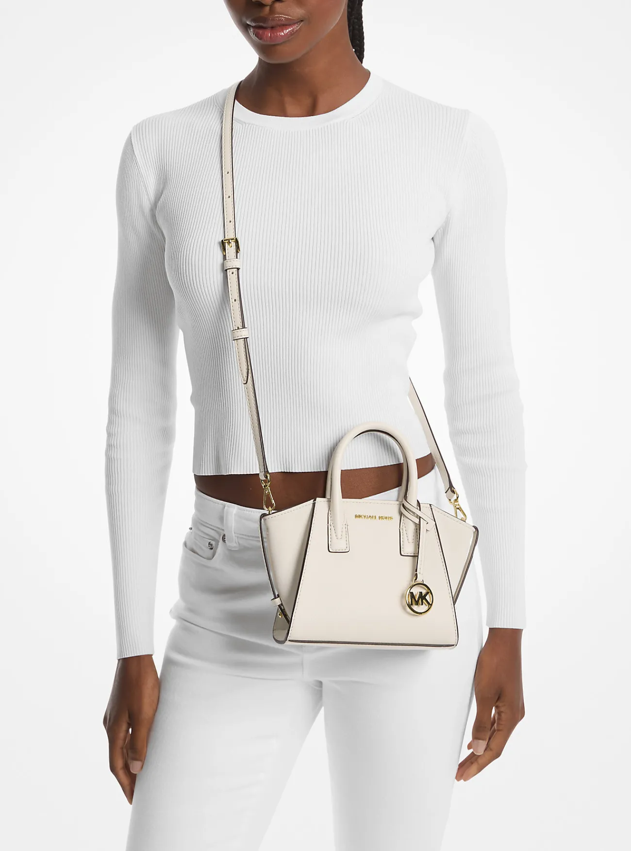 Michael Kors Tas Avril van leer en su&egrave;de, extra klein LICHTCR&Egrave;ME Clearance