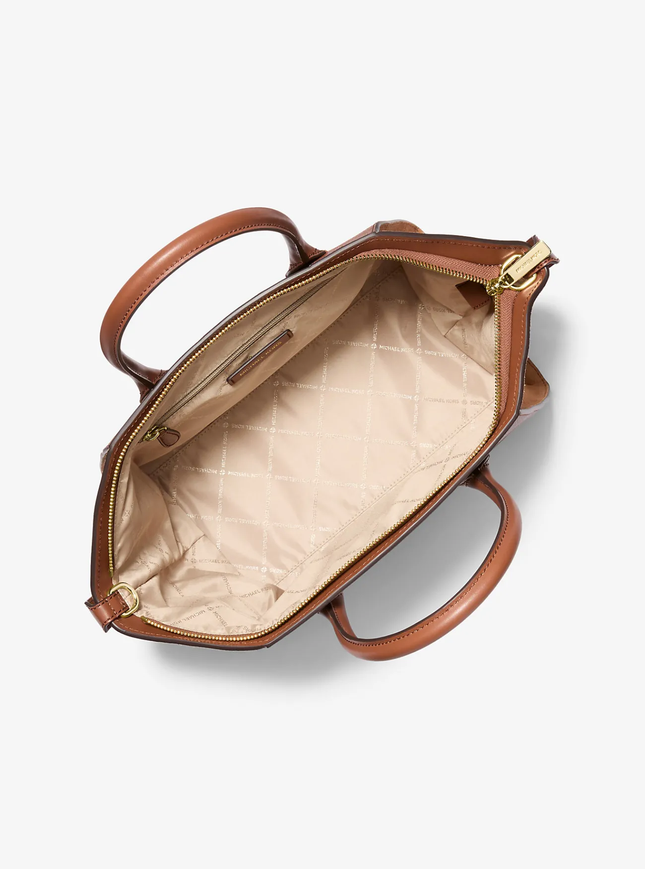 Michael Kors Tas Avril van leer en su&egrave;de, groot LUGGAGE Outlet