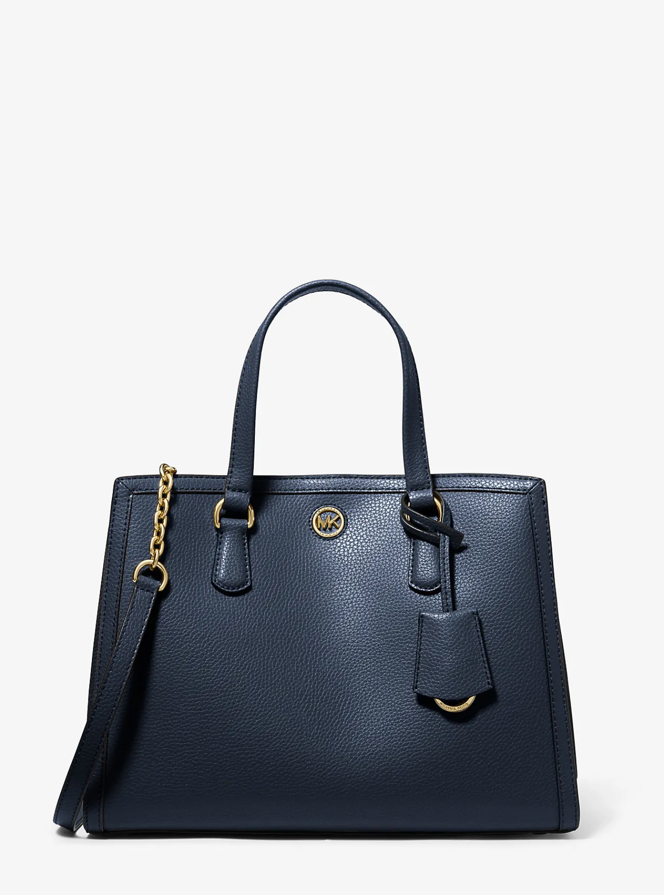 Michael Kors Tas Chantal van getrommeld leer, middelgroot MARINEBLAUW Fashion