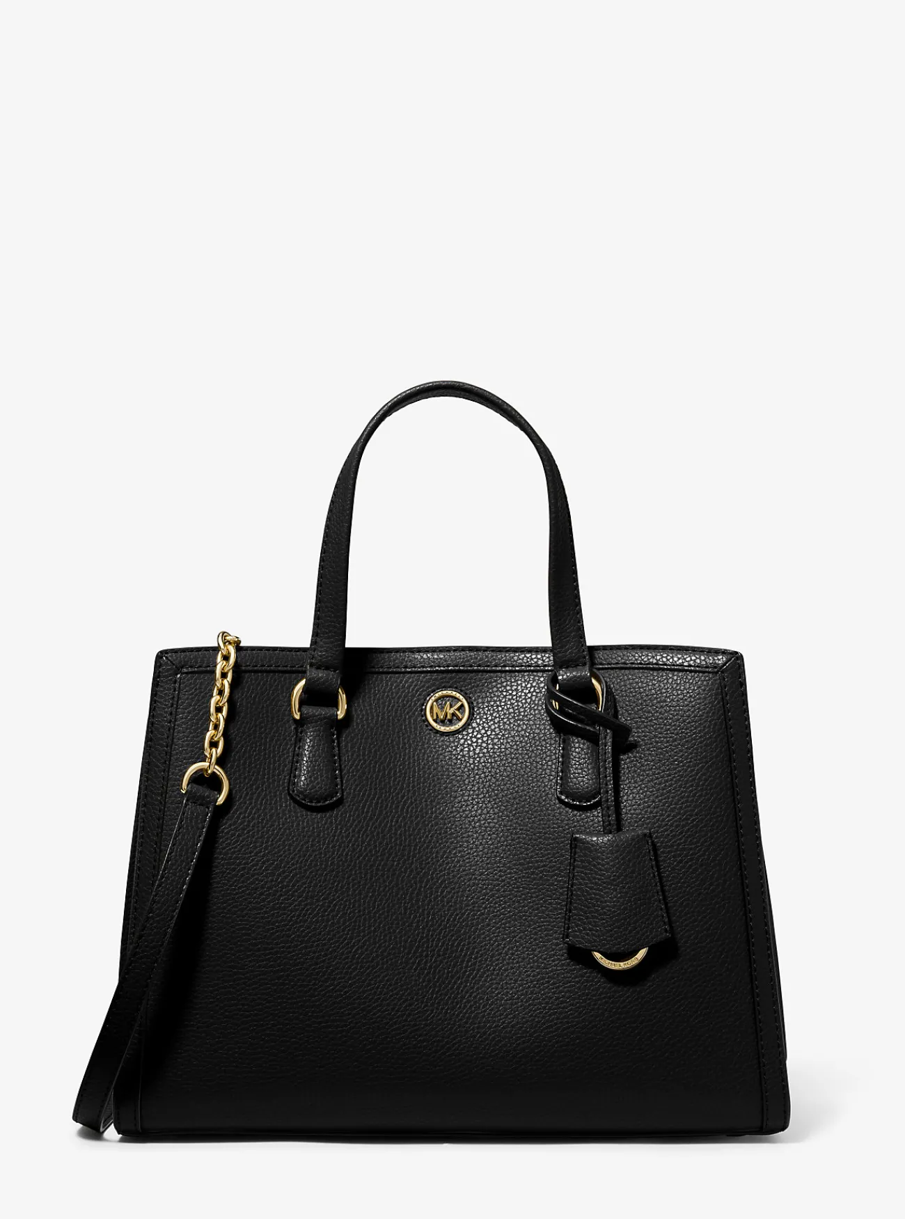 Michael Kors Tas Chantal van getrommeld leer, middelgroot ZWART Fashion