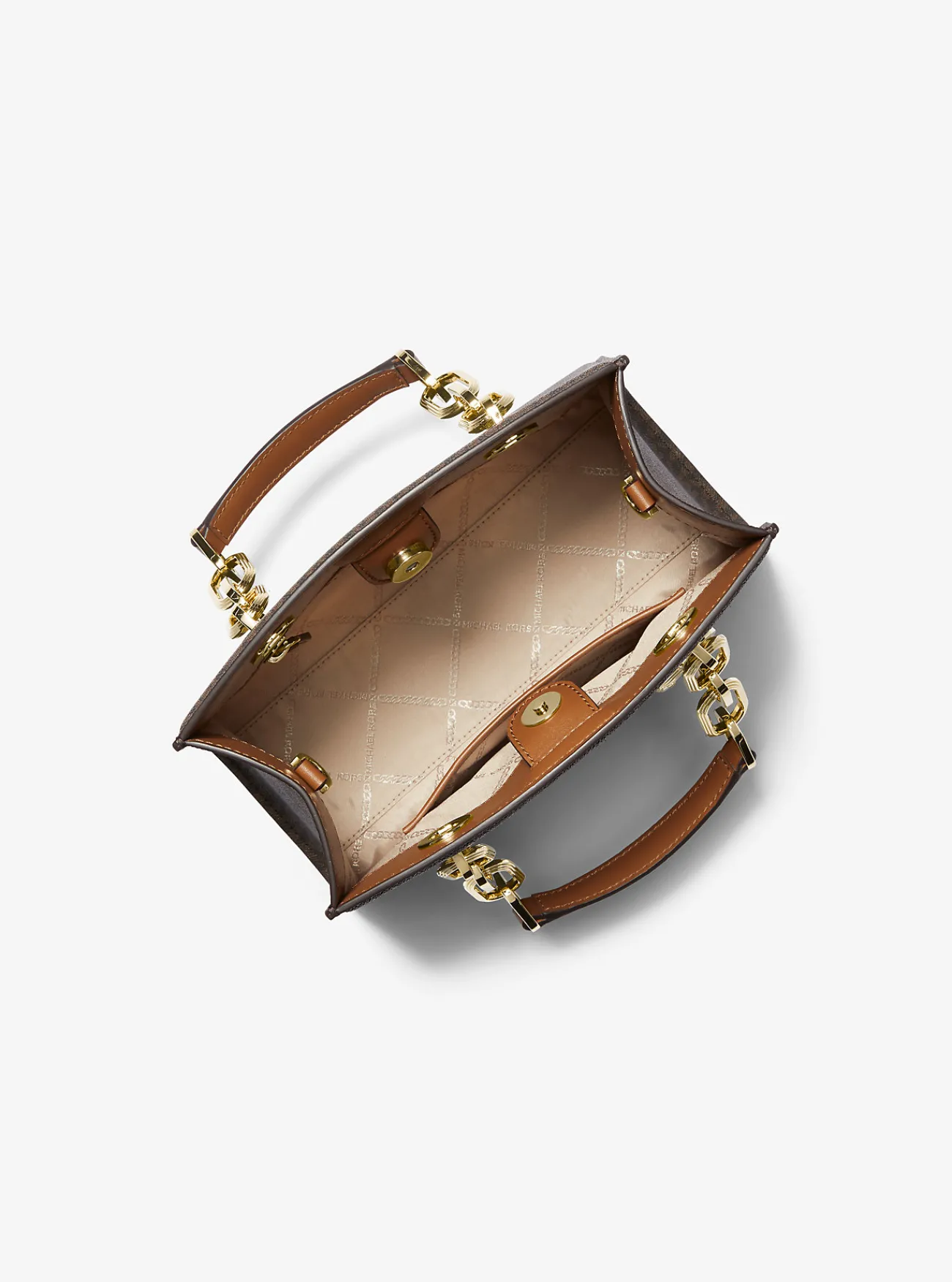 Michael Kors Tas Cynthia met kenmerkend logo, klein Outlet