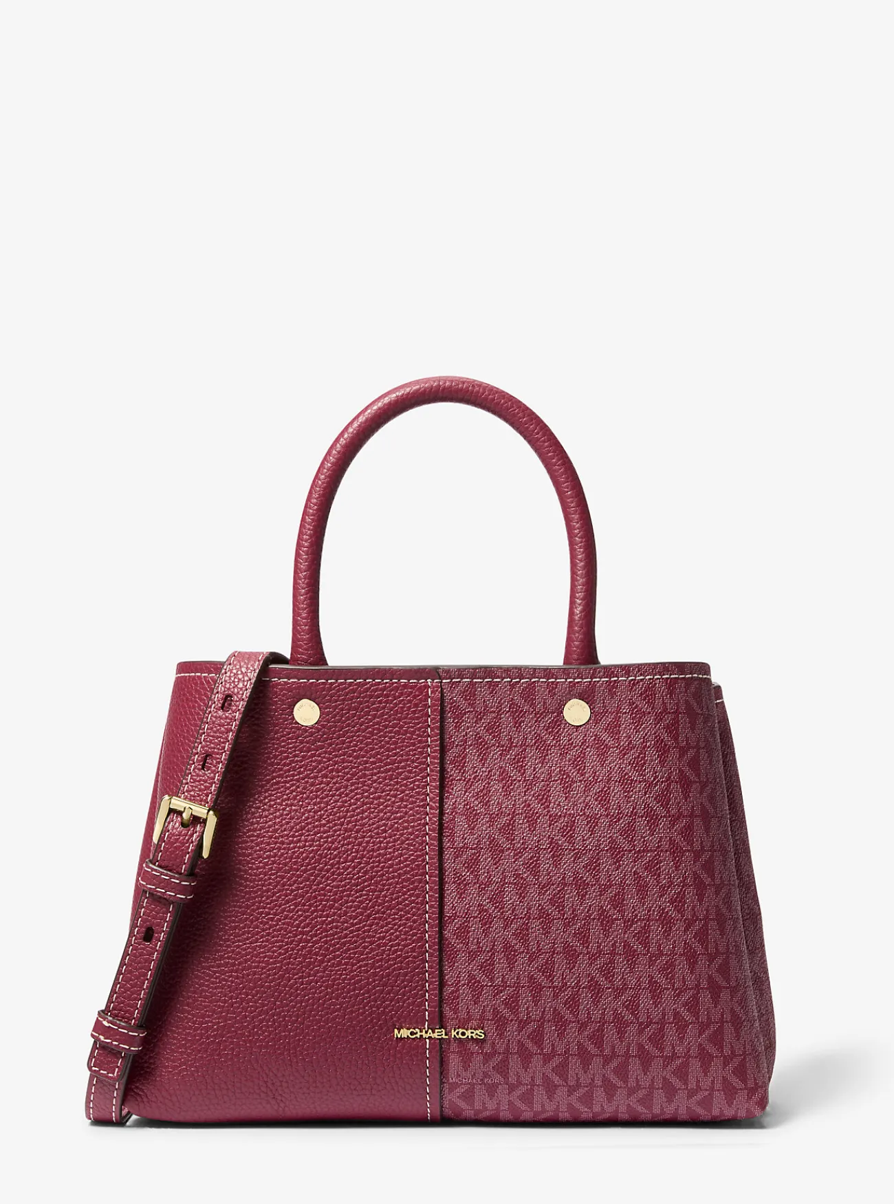 Michael Kors Tas Flora van canvas met kenmerkend logo en leer, middelgroot Online