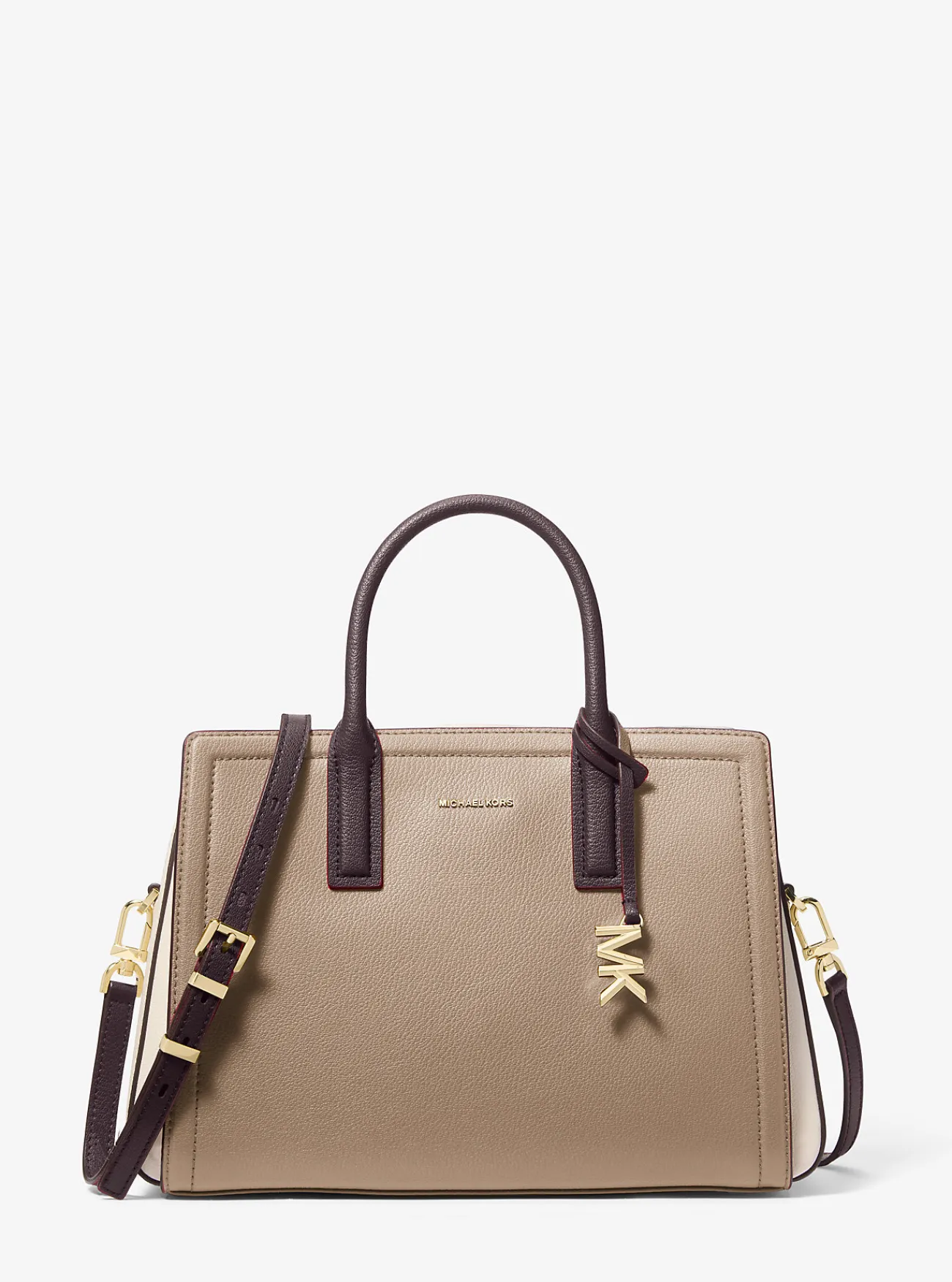 Michael Kors Tas Laila van getrommeld leer met kleurvlakken, middelgroot BERKMULTI Clearance