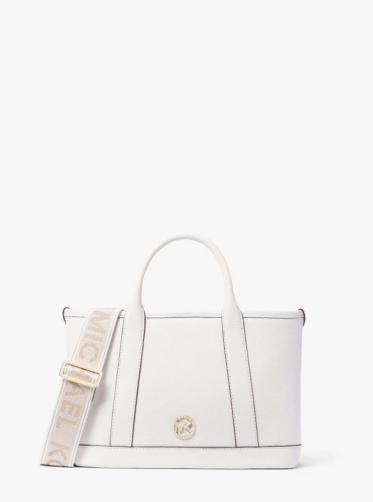 Michael Kors Tas Luisa van getrommeld leer, klein OPTISCHWIT Clearance