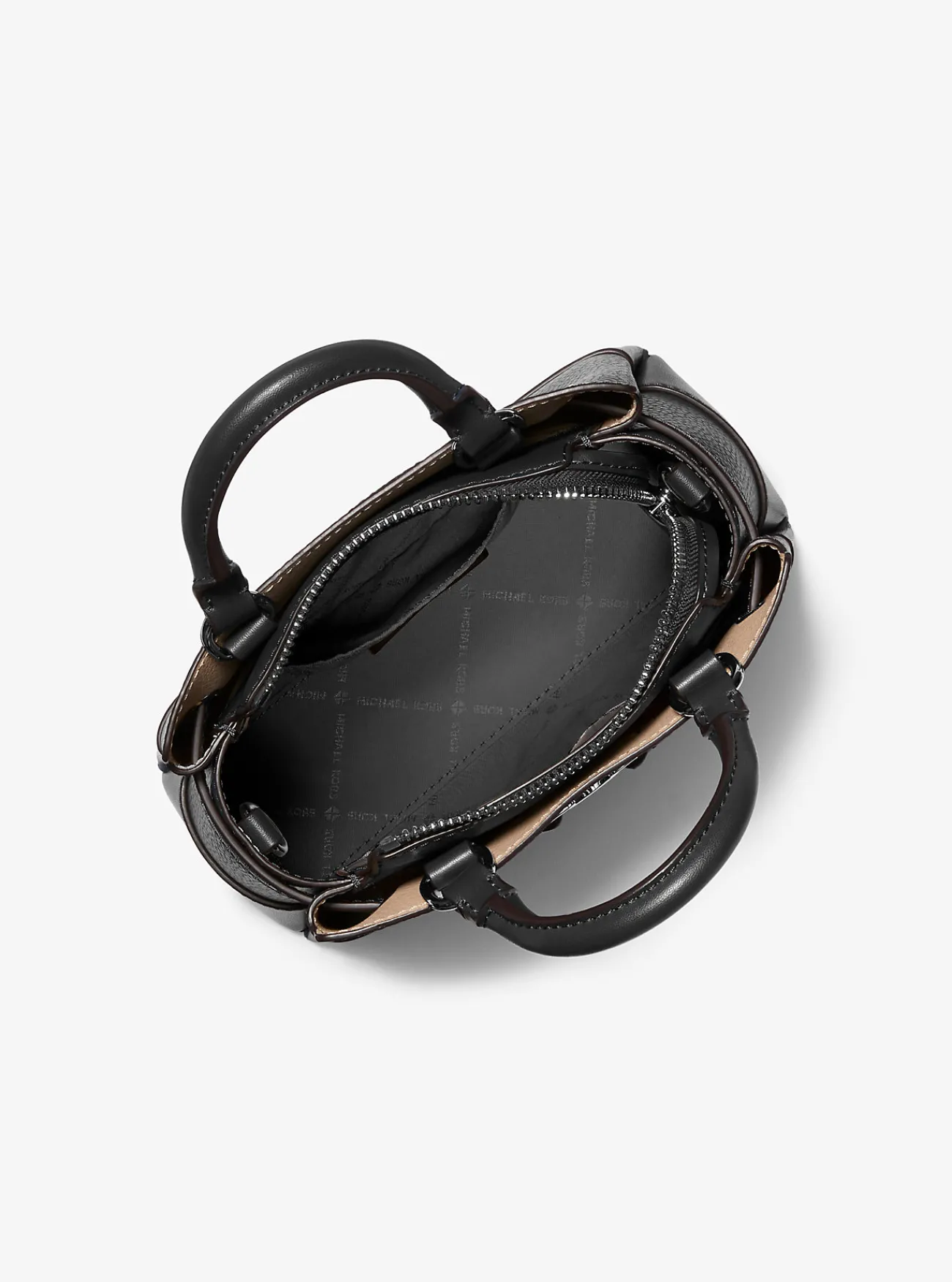 Michael Kors Tas Reed van getrommeld leer, extra klein ZWART Outlet