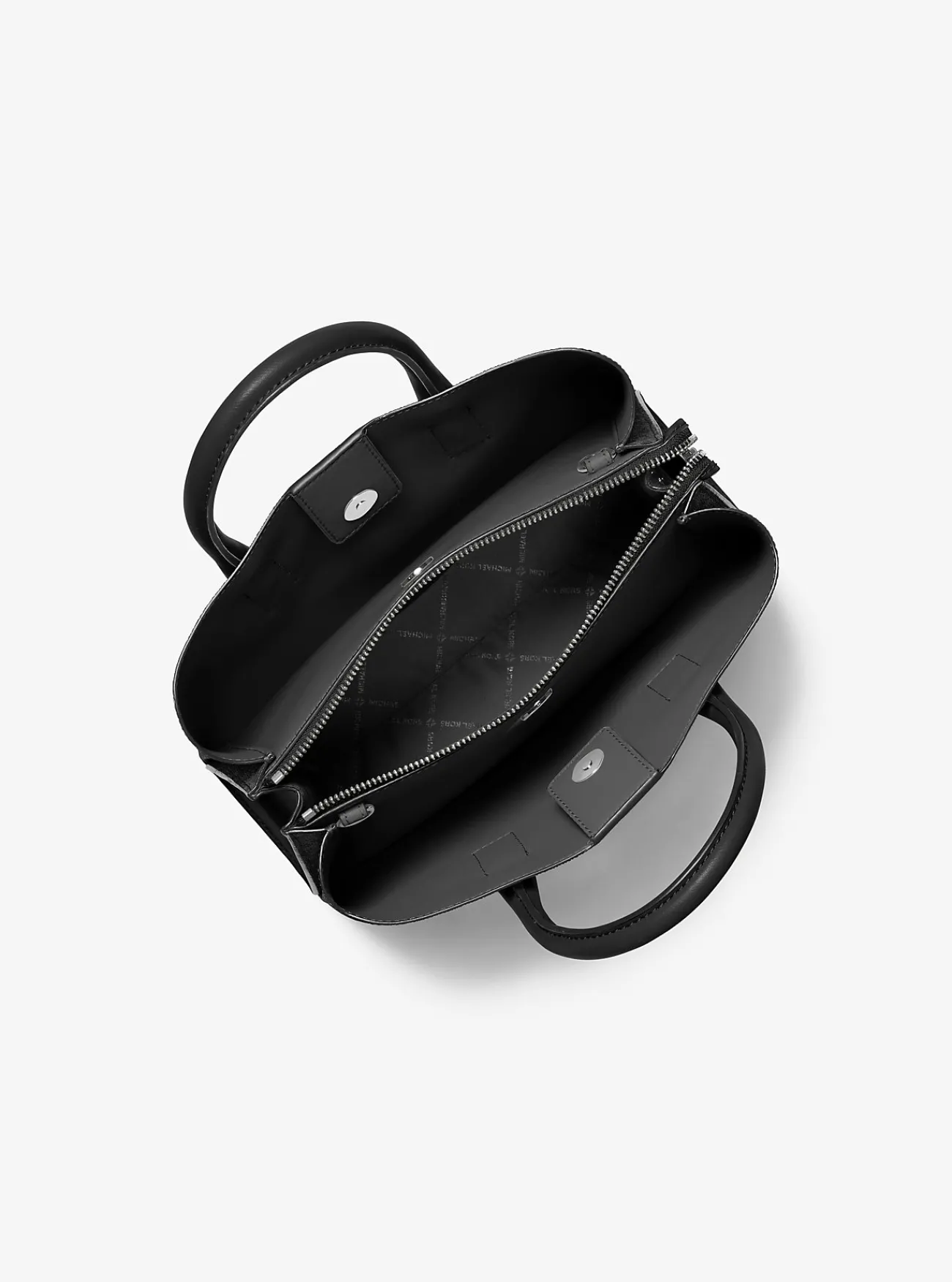 Michael Kors Tas Ruthie van saffianoleer, klein ZWART New