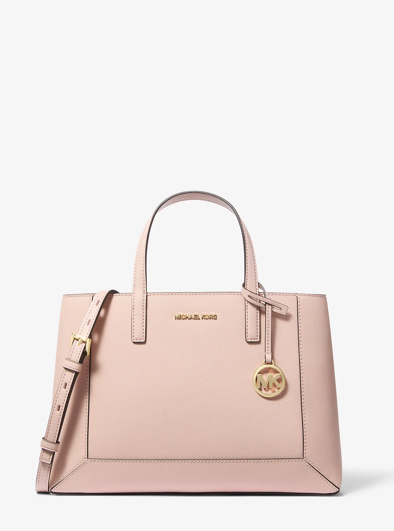 Michael Kors Tas Sallie van saffianoleer, middelgroot ZACHTROZE Hot