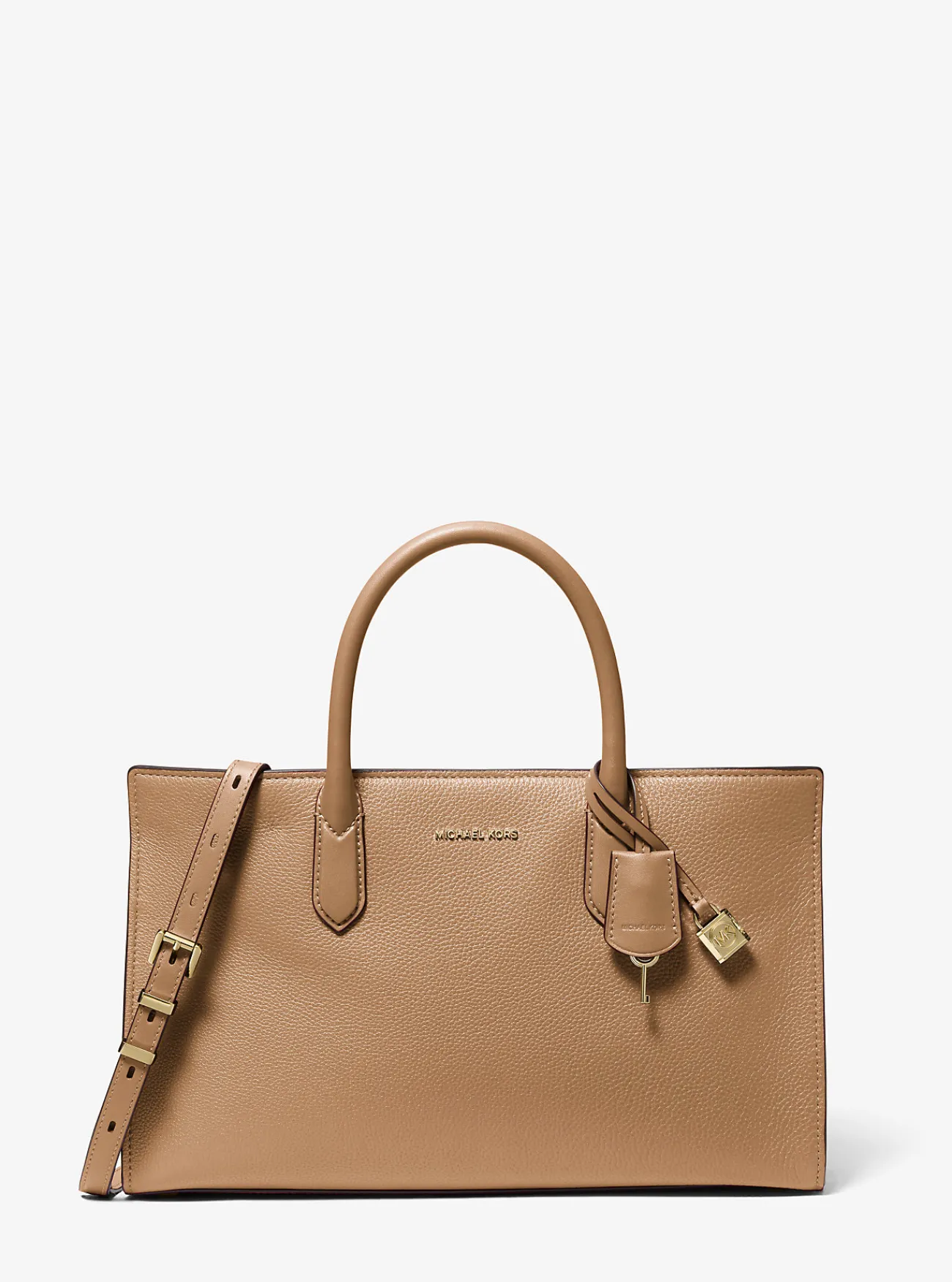 Michael Kors Tas Scarlett van leer, middelgroot Outlet