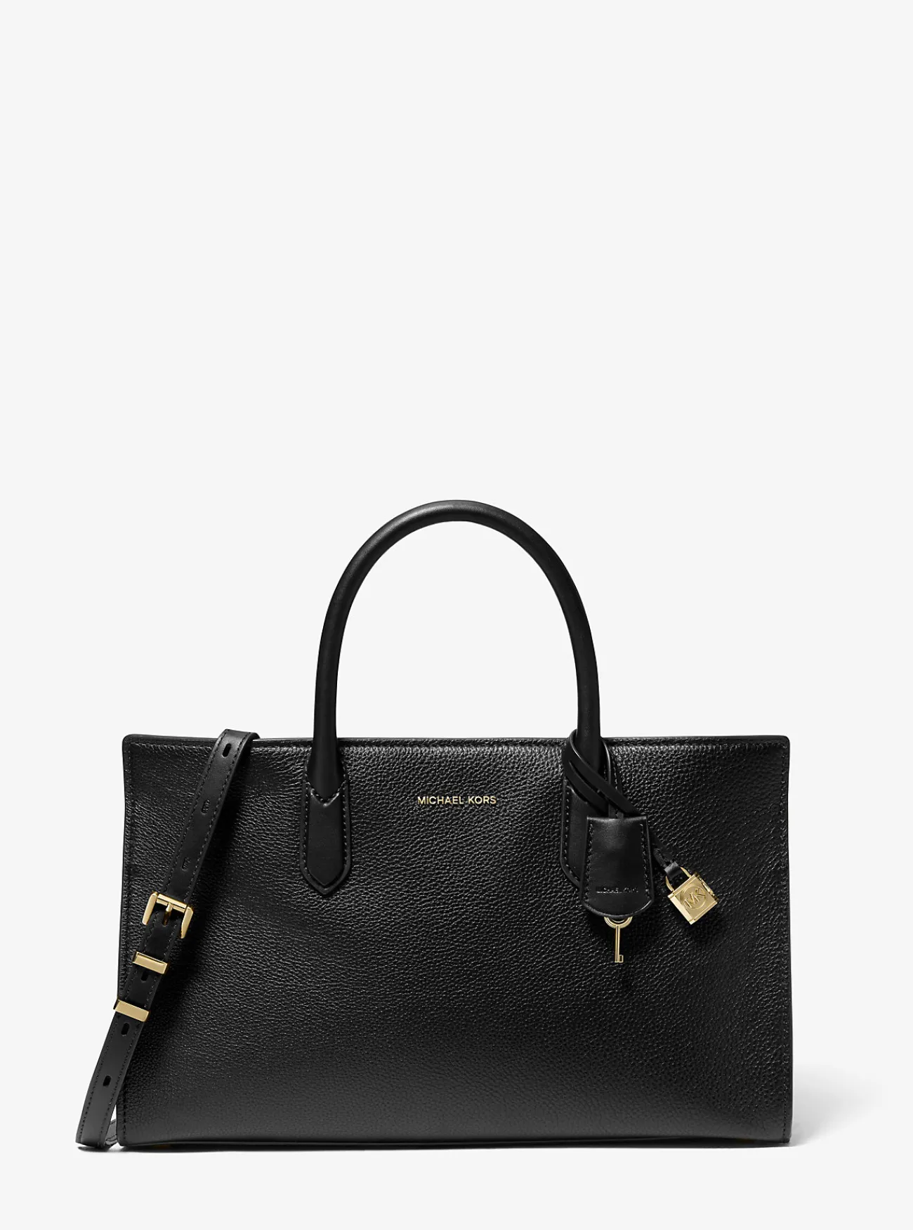 Michael Kors Tas Scarlett van leer, middelgroot ZWART Discount