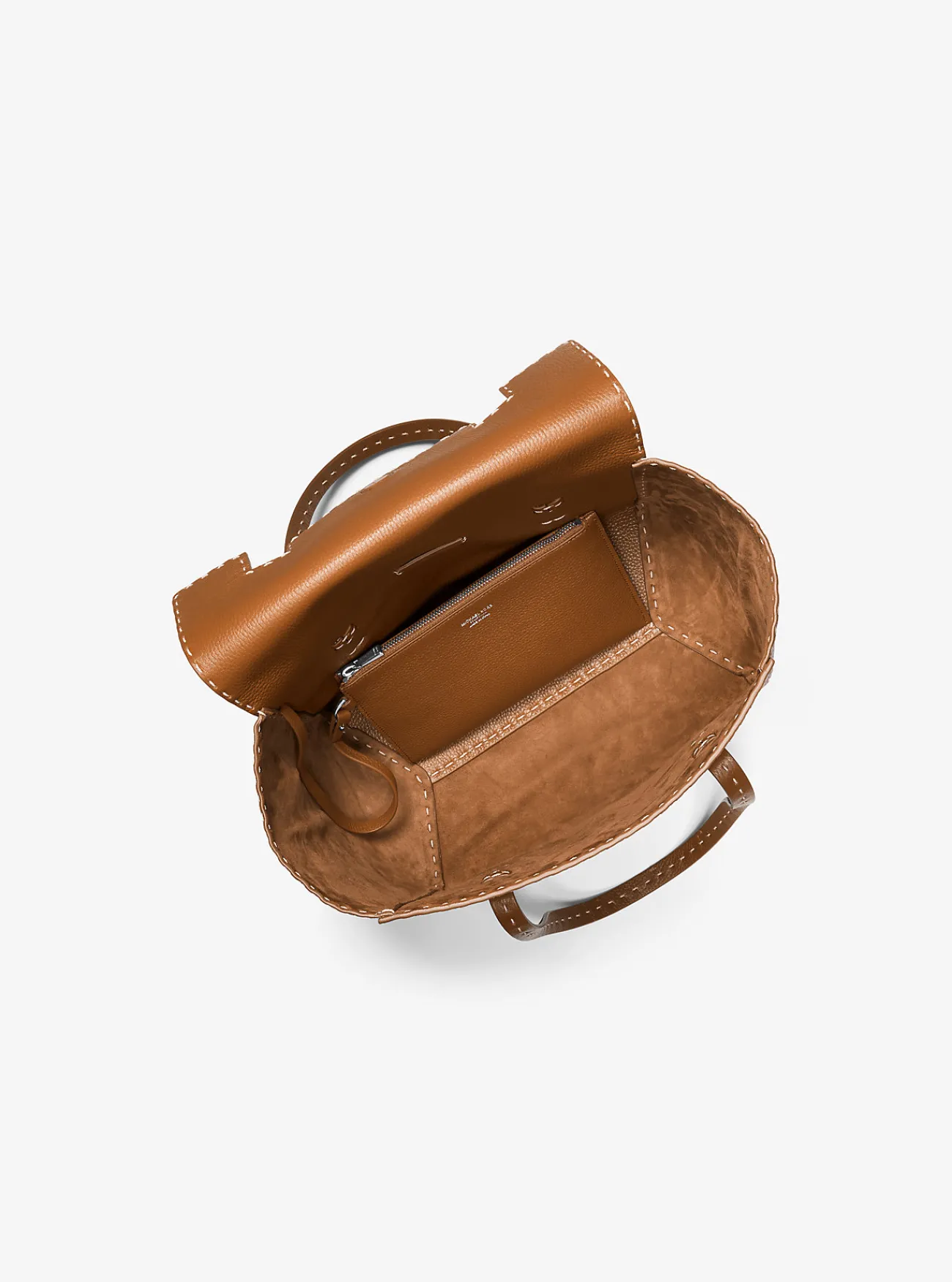 Michael Kors Tas Sophia van handgestikt getrommeld leer KANEEL New