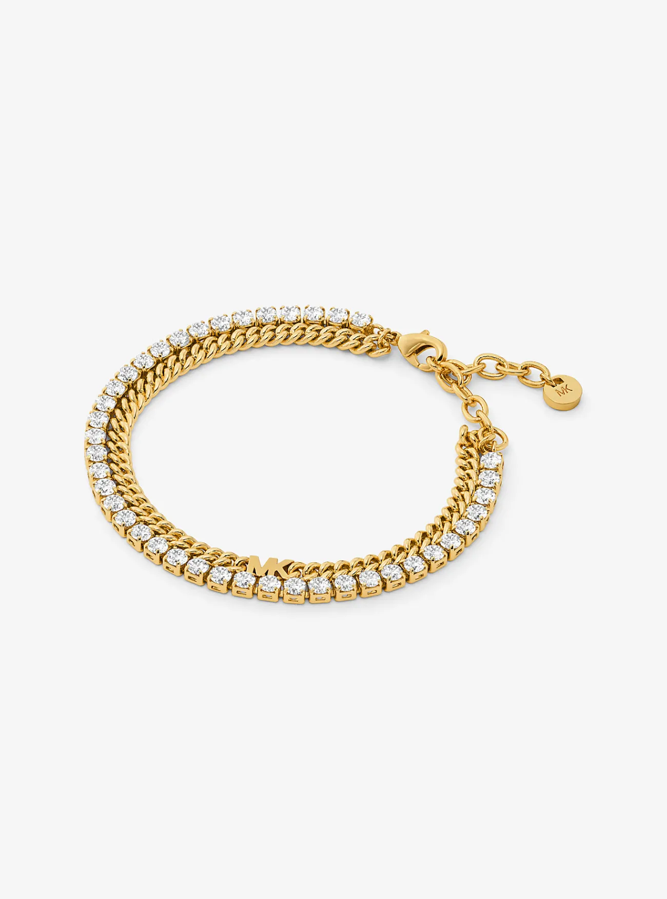 Michael Kors Tennisarmband met dubbele schakels van messing met platering met edelmetaal GOUD Sale