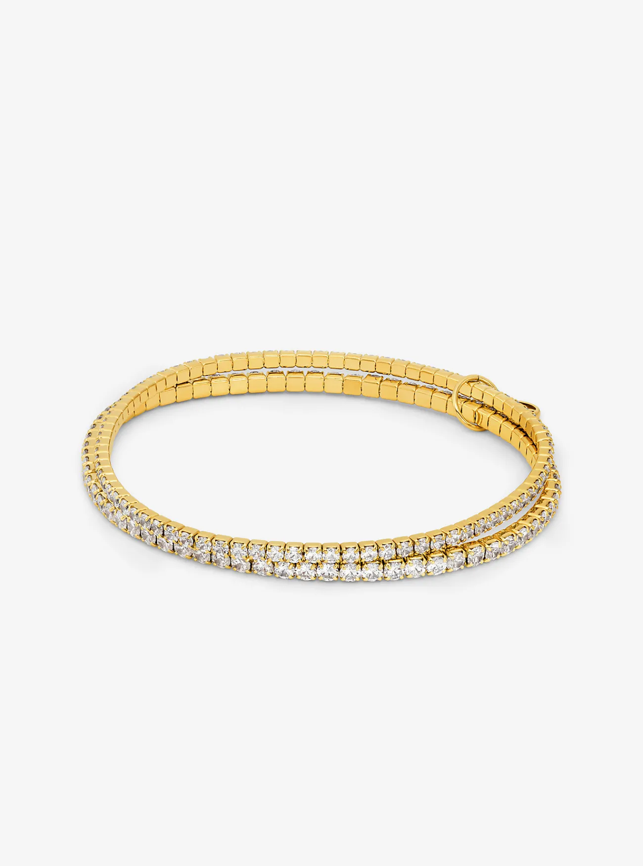 Michael Kors Tennisarmband van messing met plating met edelmetaal, dubbele band GOUD Clearance