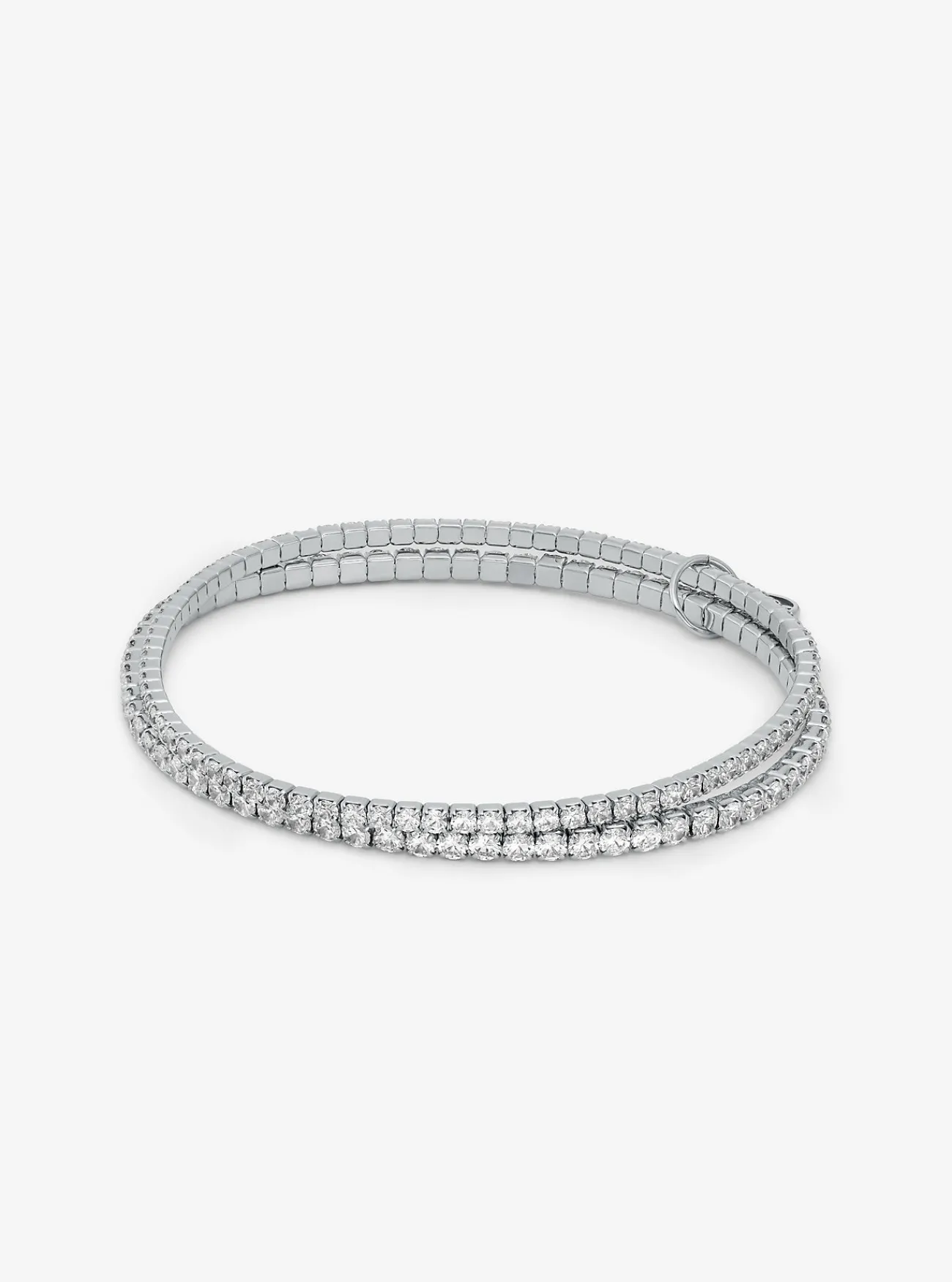 Michael Kors Tennisarmband van messing met plating met edelmetaal, dubbele band ZILVER Clearance