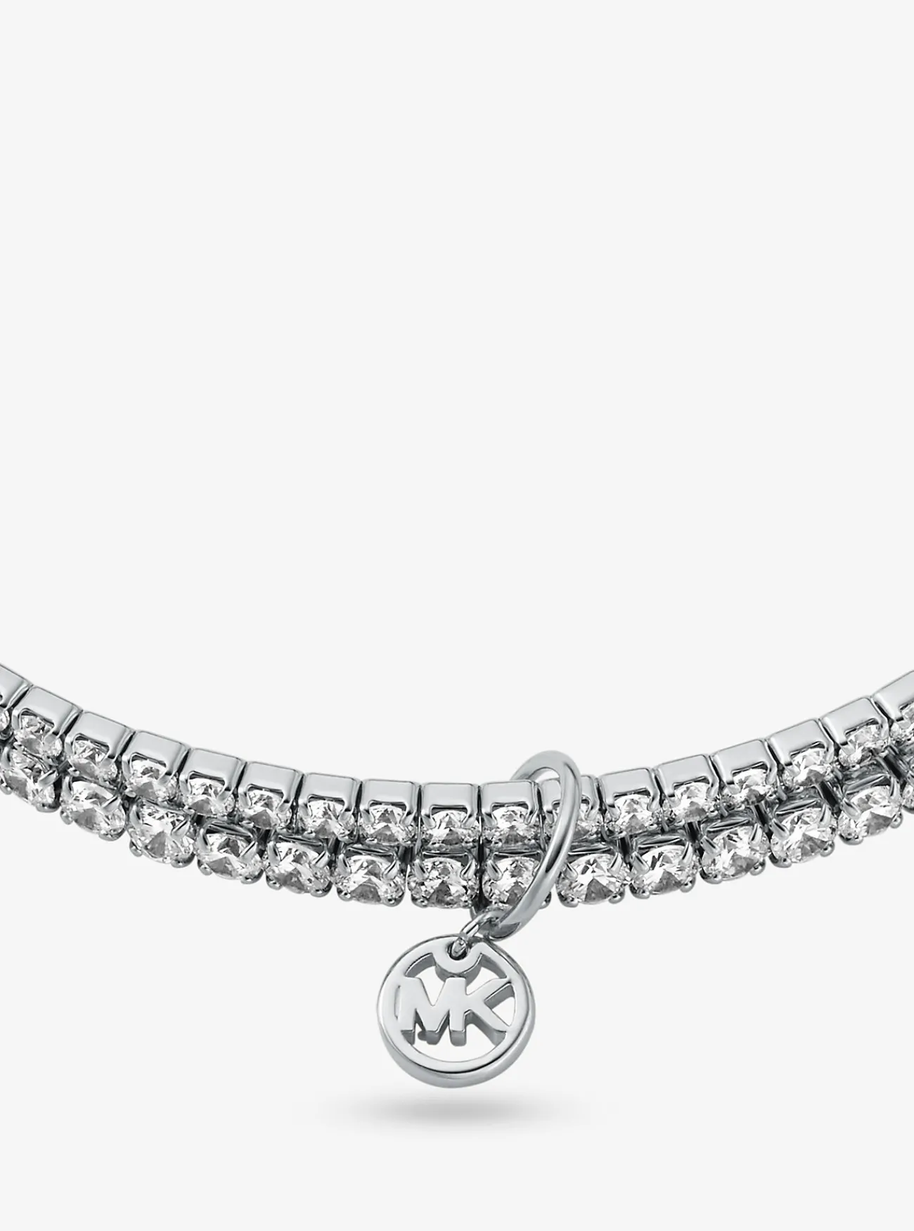 Michael Kors Tennisarmband van messing met plating met edelmetaal, dubbele band ZILVER Clearance