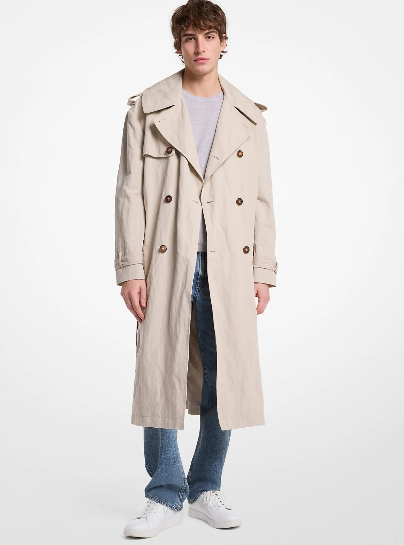 Michael Kors Trenchcoat Inox van katoenmix, oversized DUIN Online