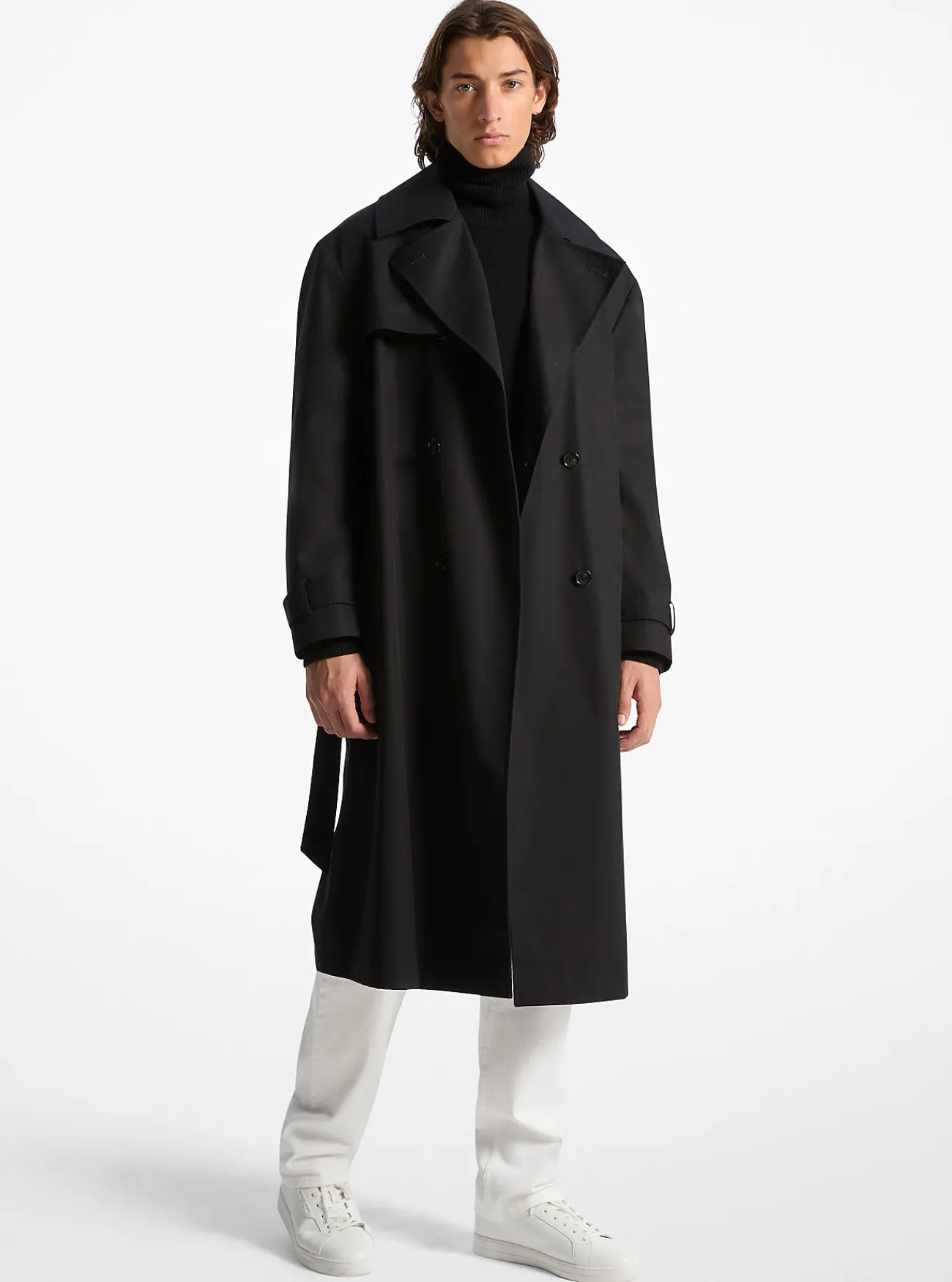 Michael Kors Trenchcoat van katoen, oversized ZWART Outlet