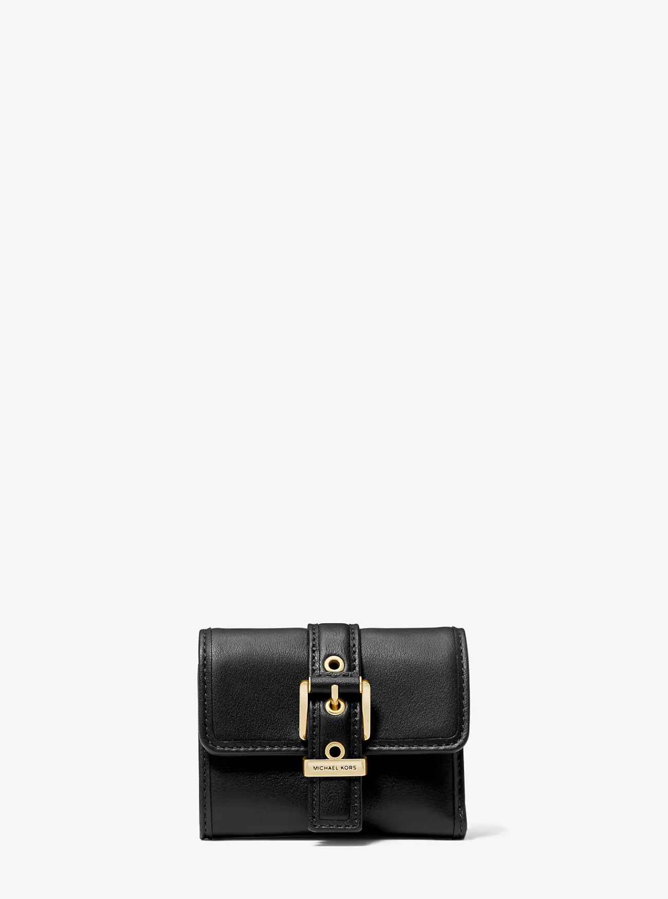 Michael Kors Tri-fold portefeuille Colby van leer, klein ZWART Discount