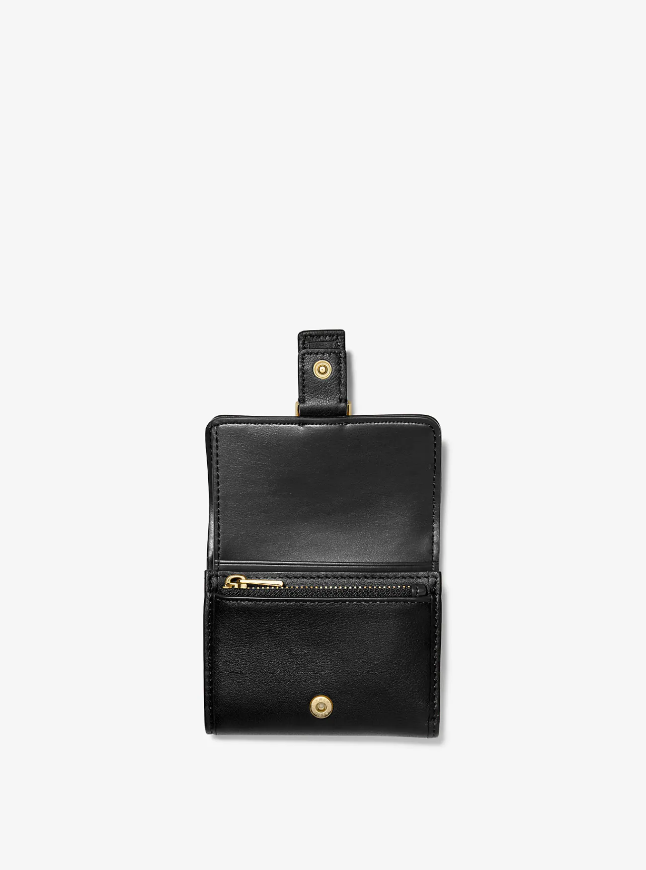 Michael Kors Tri-fold portefeuille Colby van leer, klein ZWART Discount