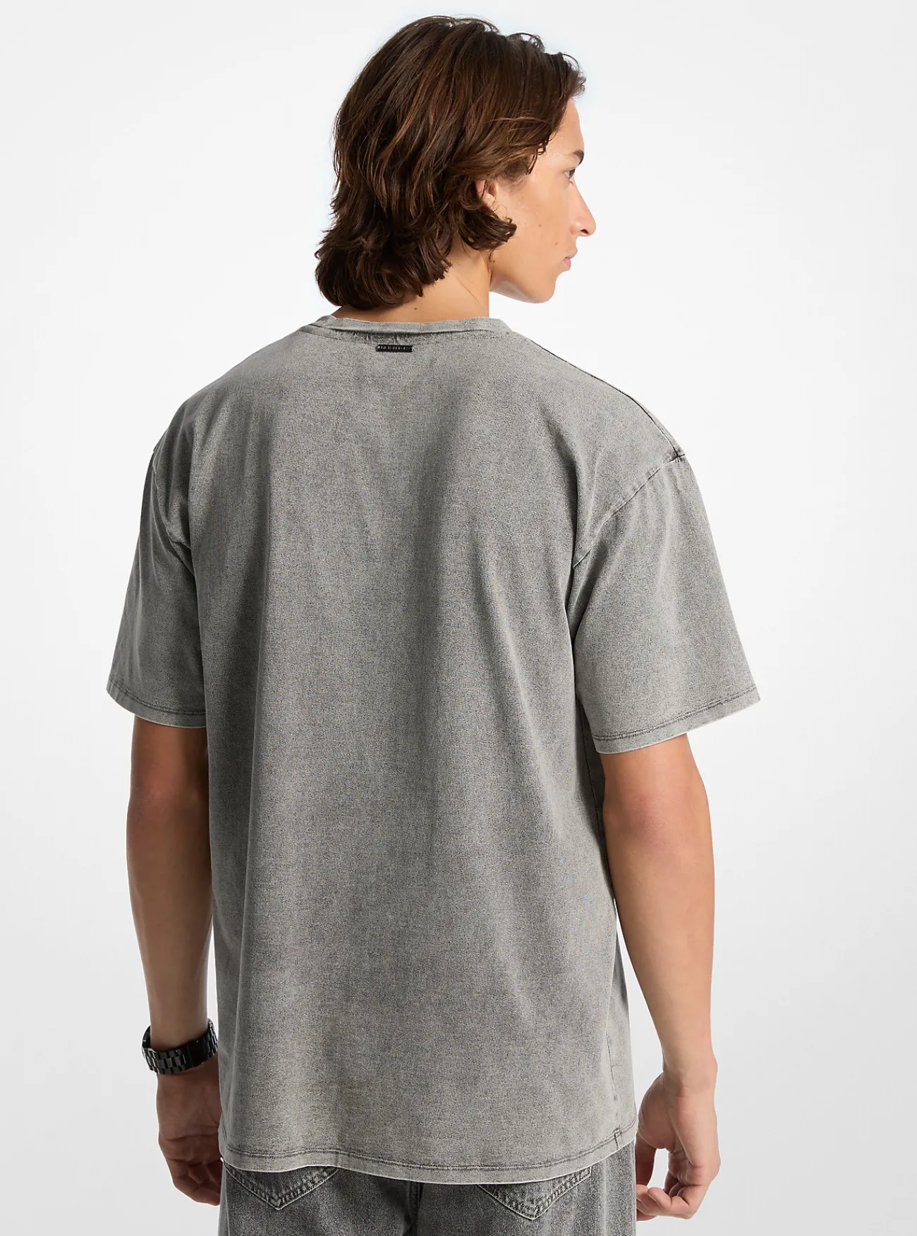 Michael Kors T-shirt van gewassen katoenjersey BETONNENWAS Clearance