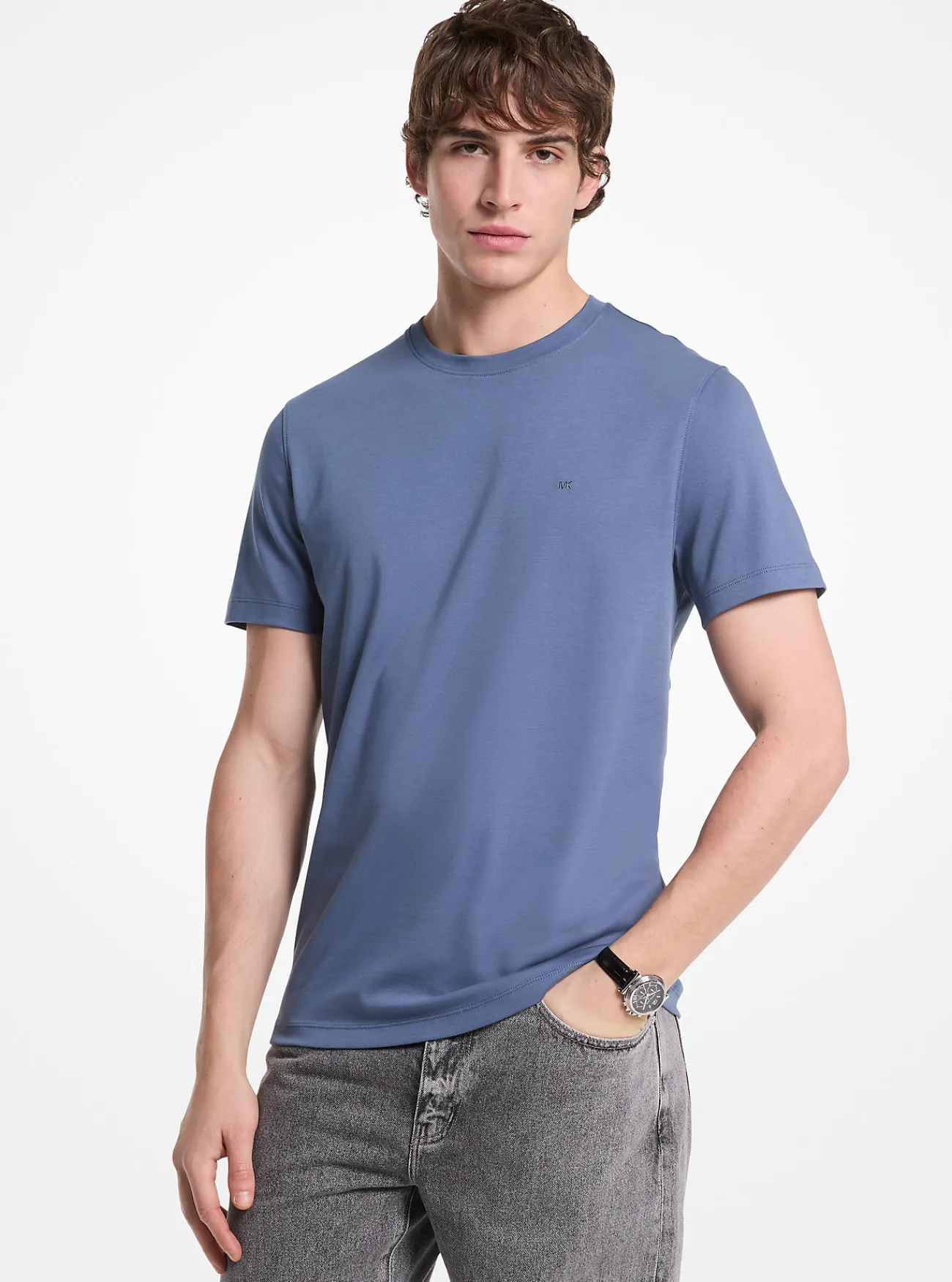 Michael Kors T-shirt van katoen DONKERCHAMBRAY Hot