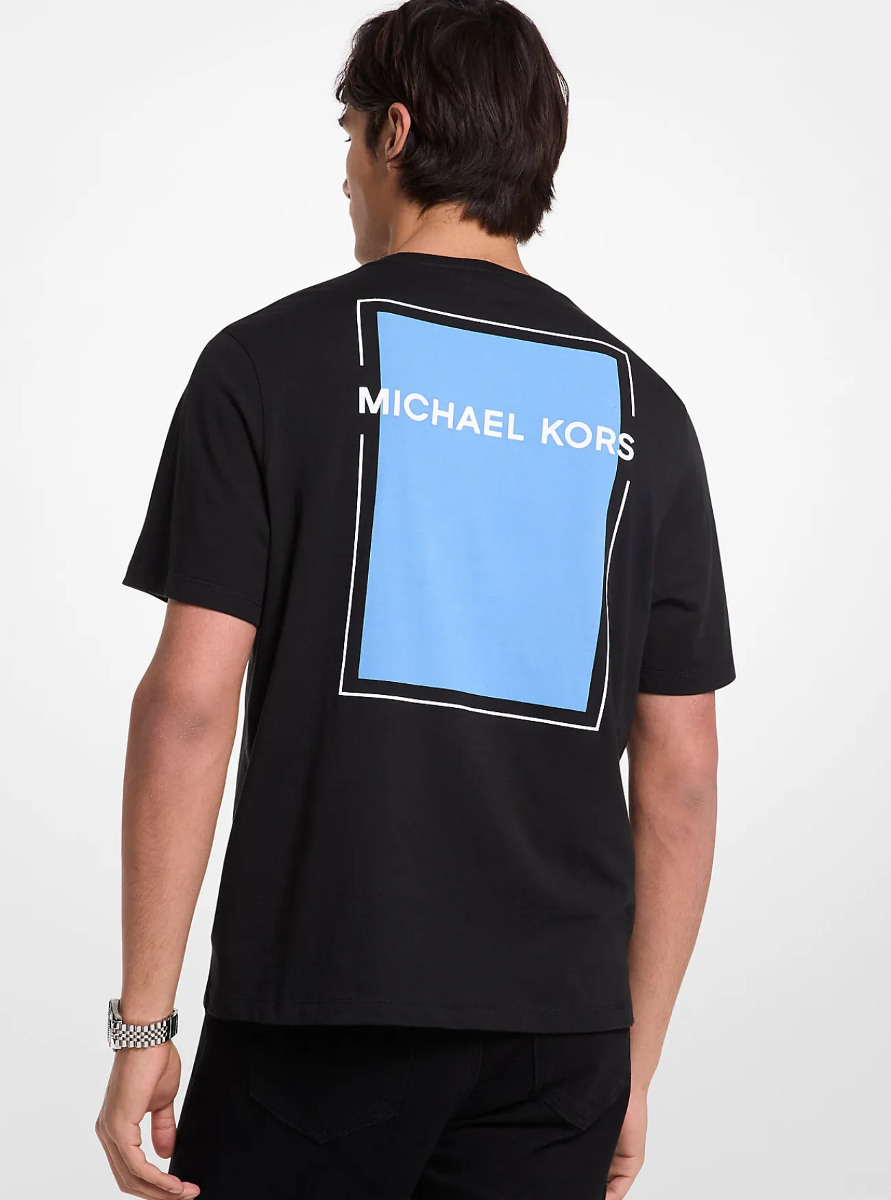 Michael Kors T-shirt van katoen met grafisch logo ZWART Best