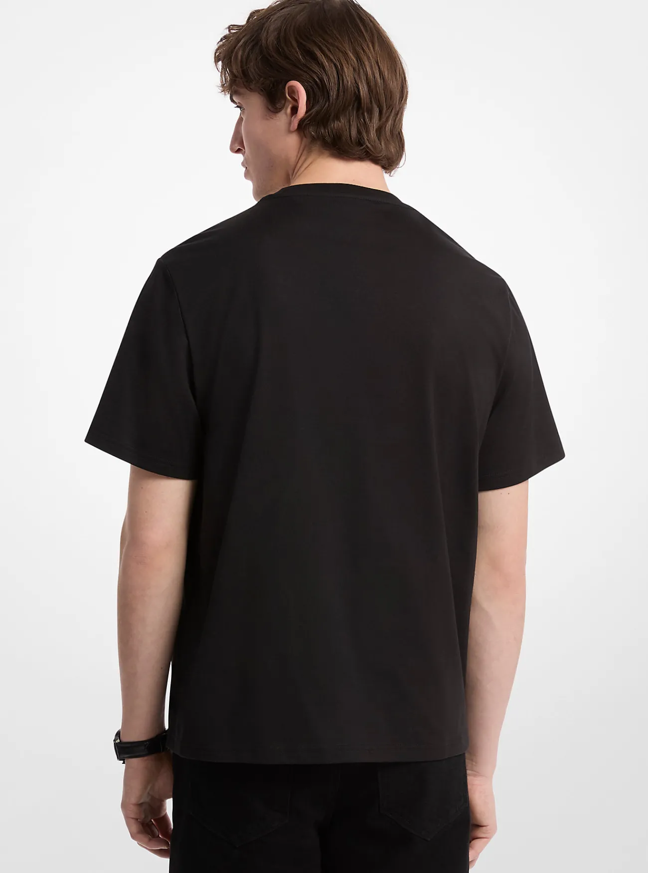 Michael Kors T-shirt van katoen met grafisch logo ZWART Discount