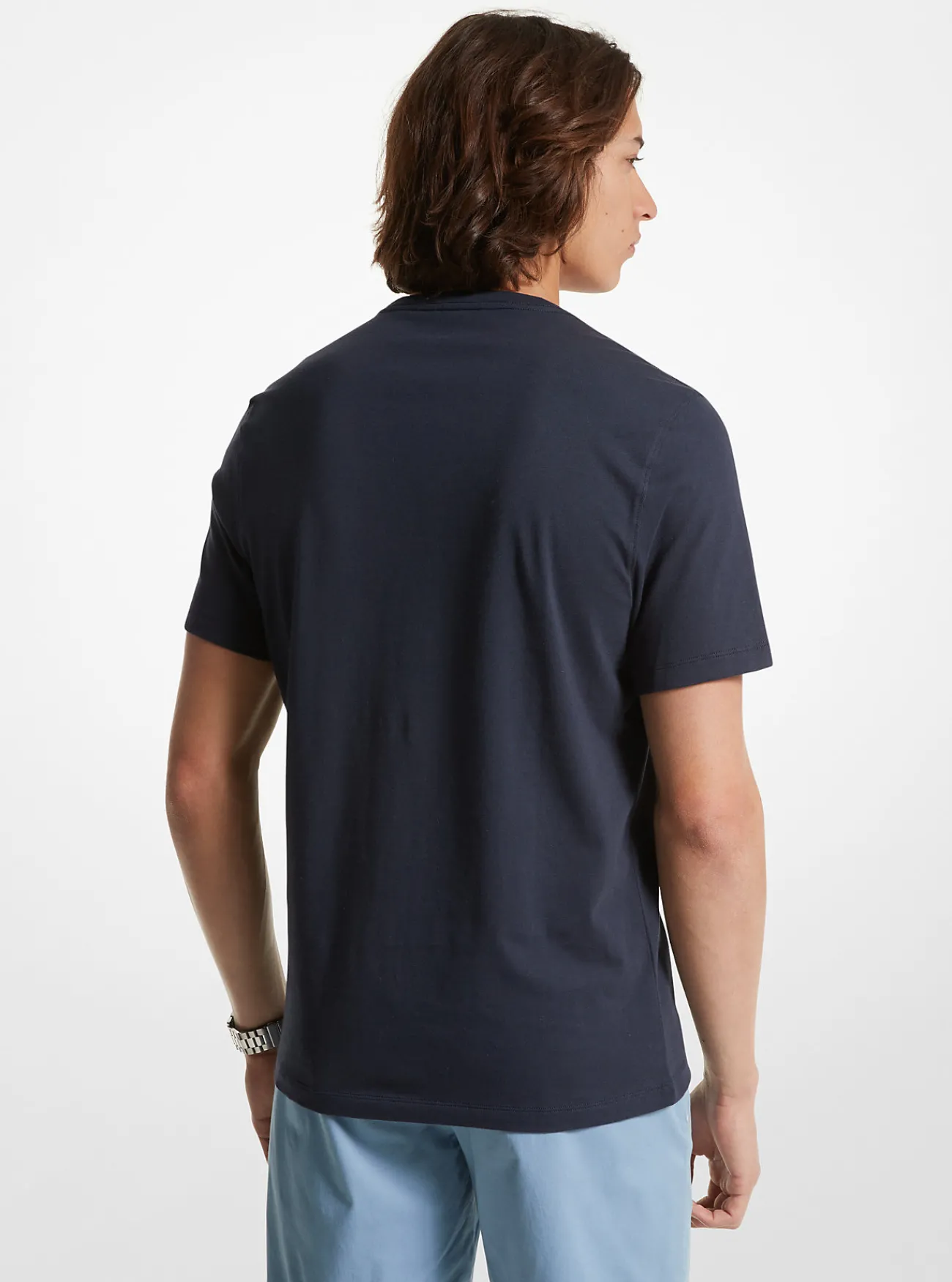 Michael Kors T-shirt van katoen met grafisch logo MIDDERNACHTSBLAUW Sale