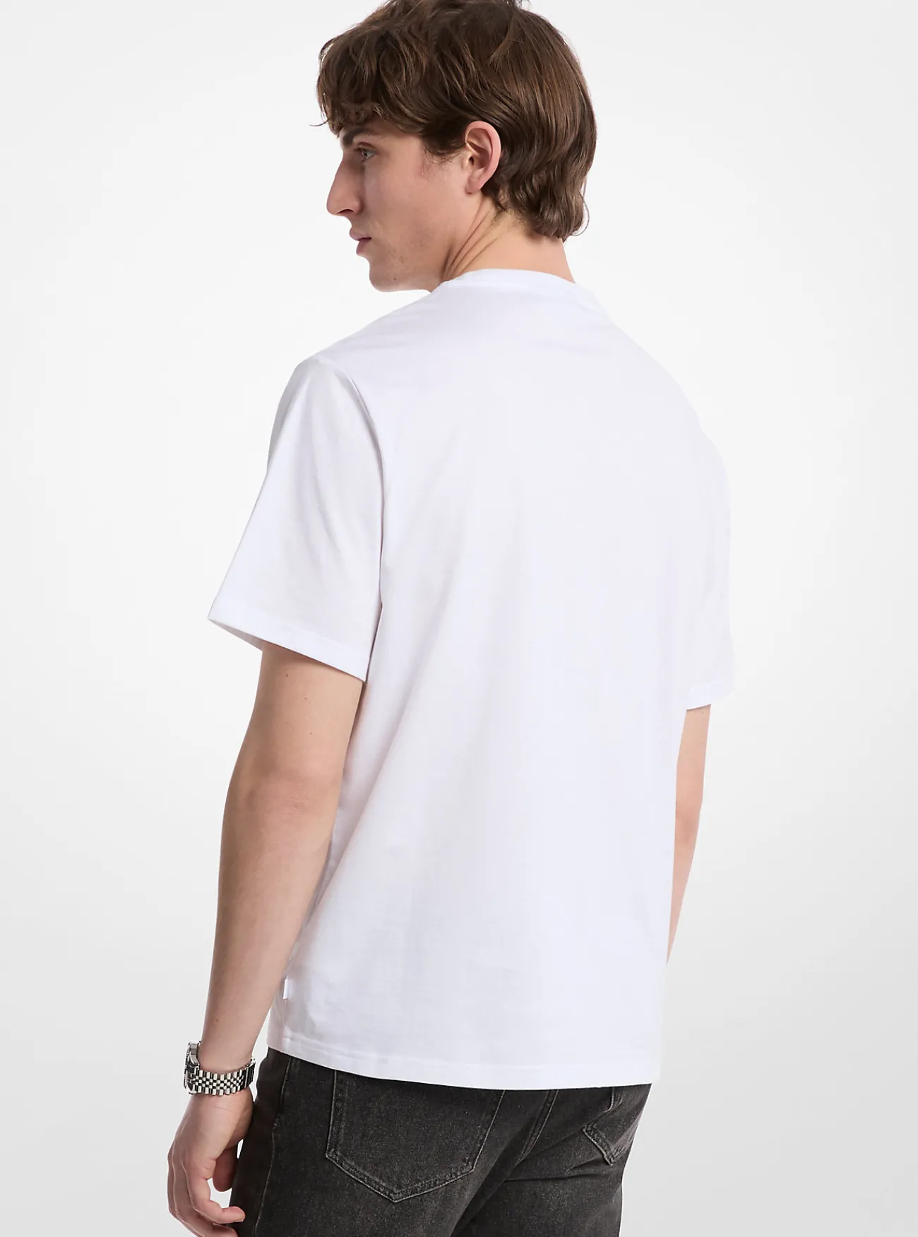 Michael Kors T-shirt van katoen met grafisch logo WIT Discount