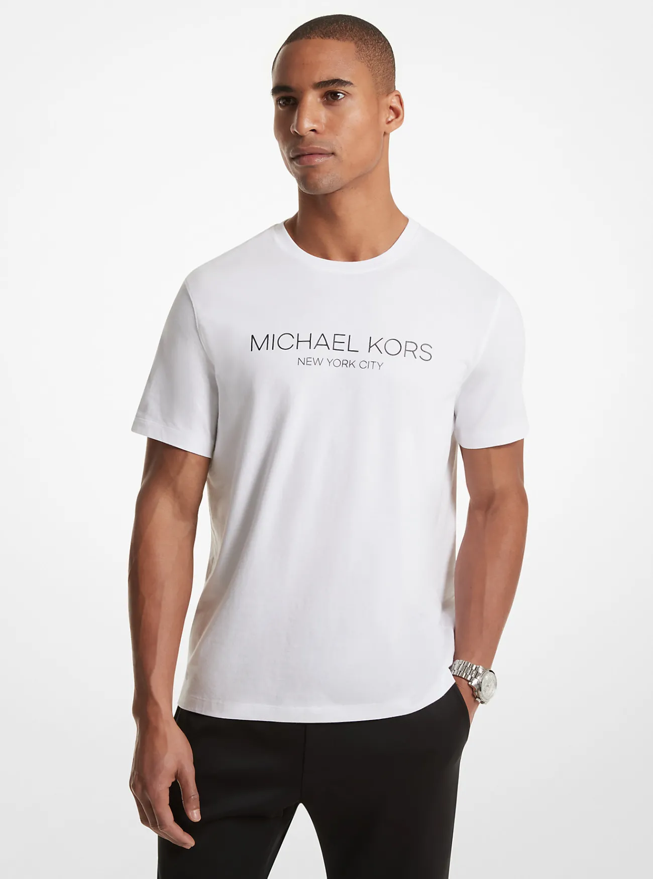 Michael Kors T-shirt van katoen met grafisch logo WIT New